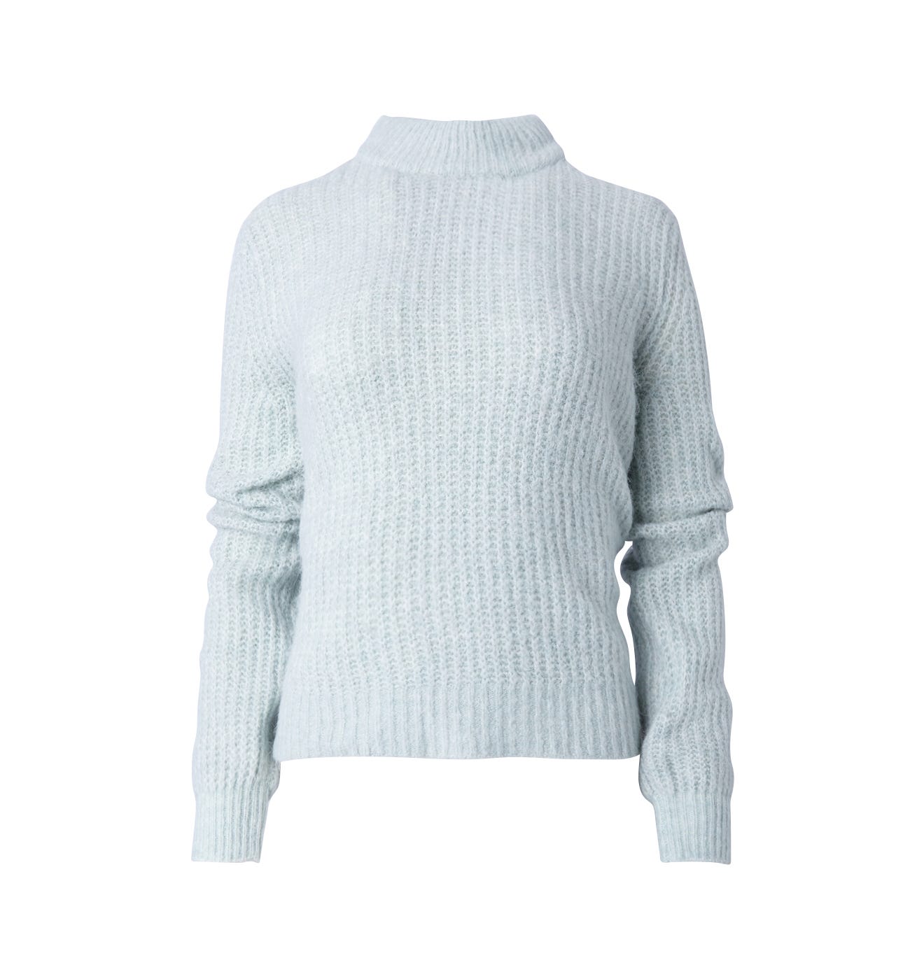 Maglia a coste collo lupetto
