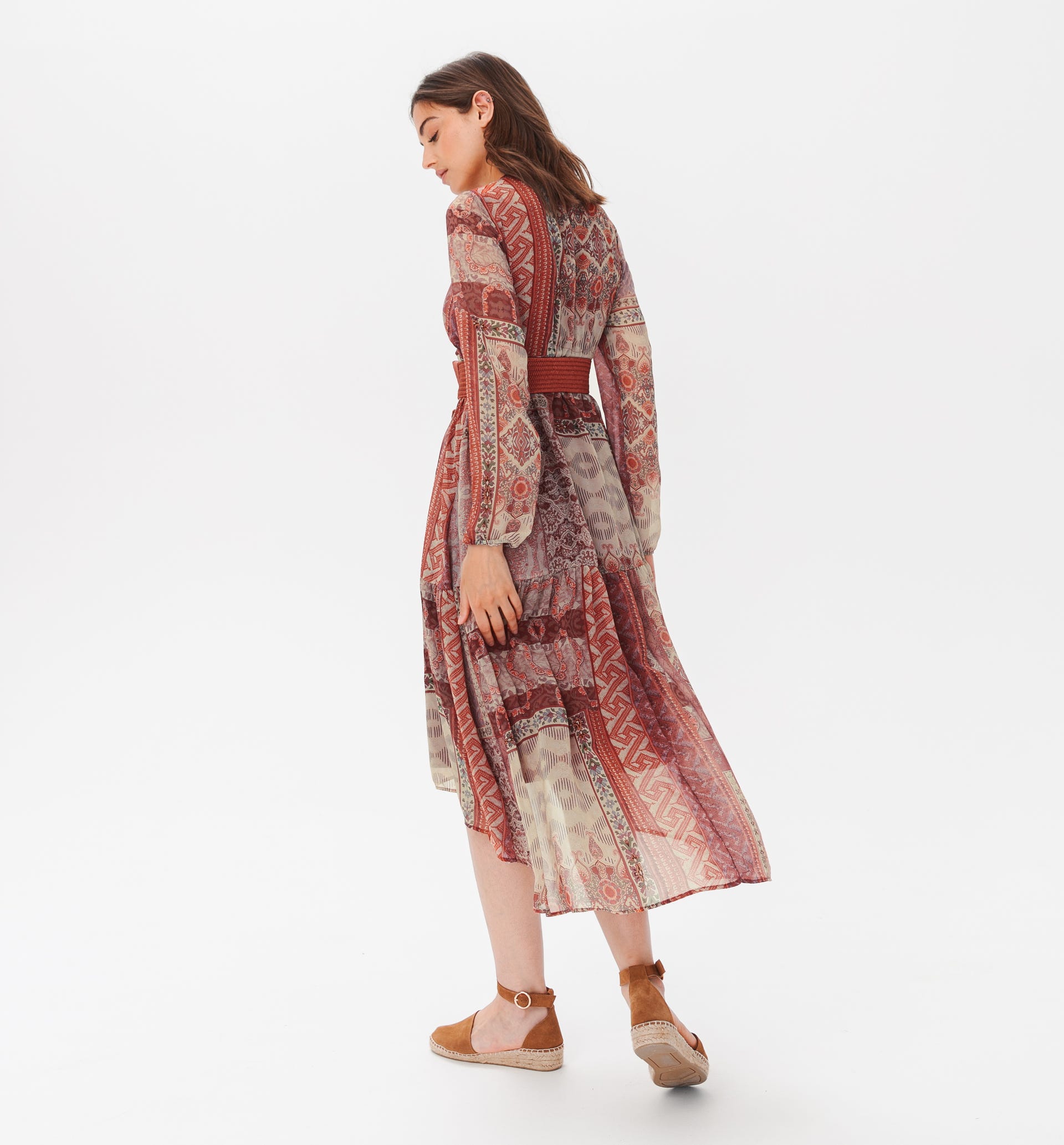 Vestido gasa estampada