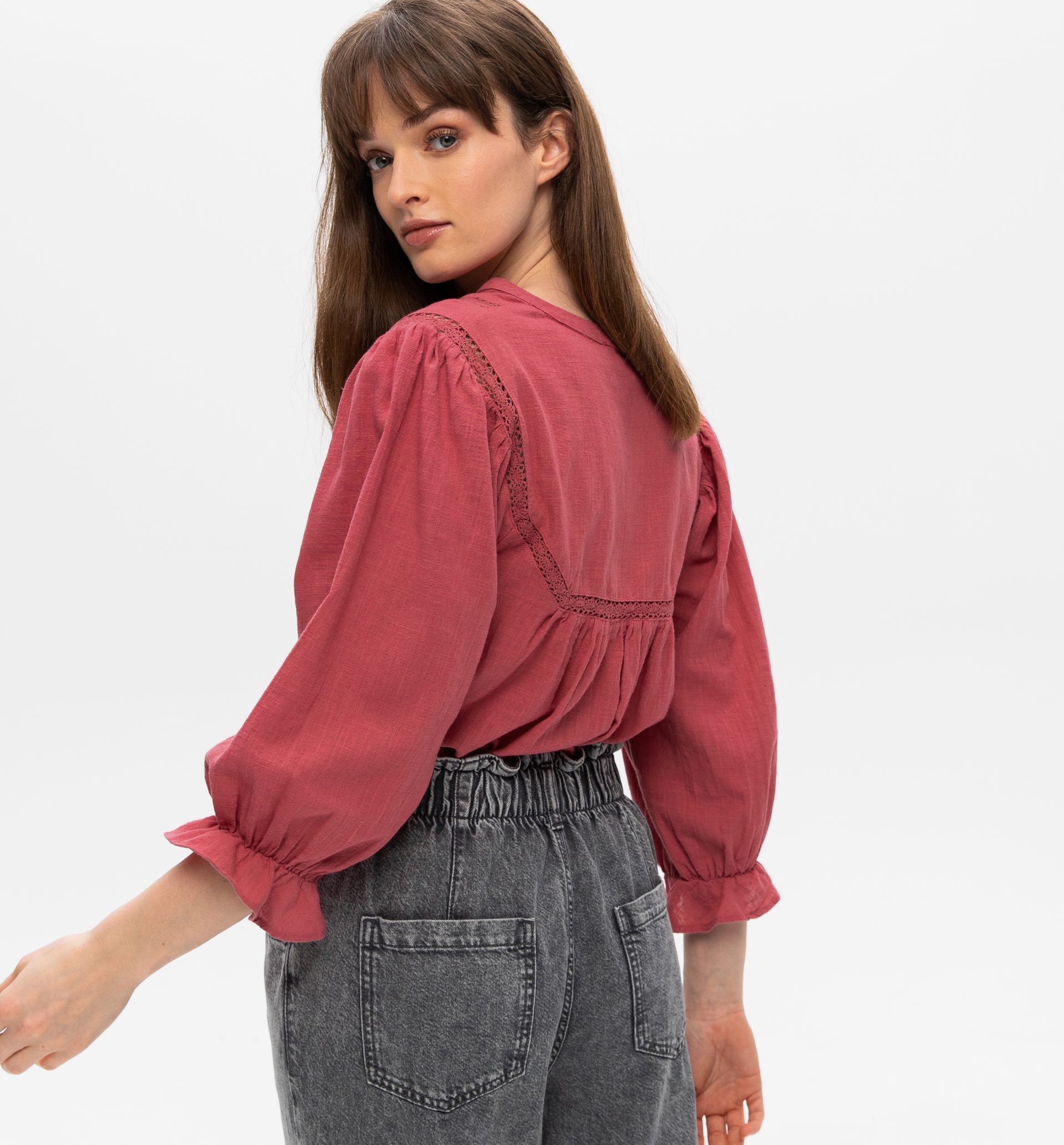 Blusa romantica in cotone