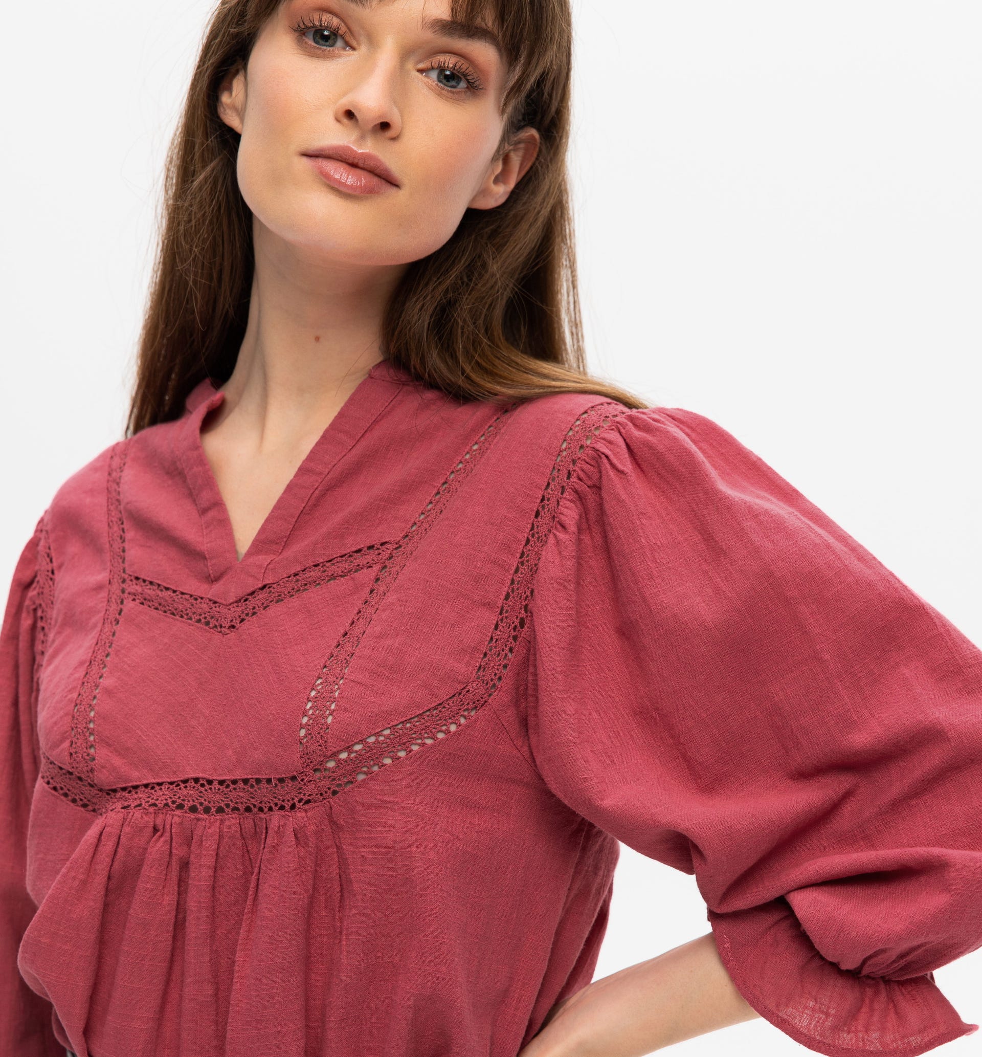 Blusa romantica in cotone