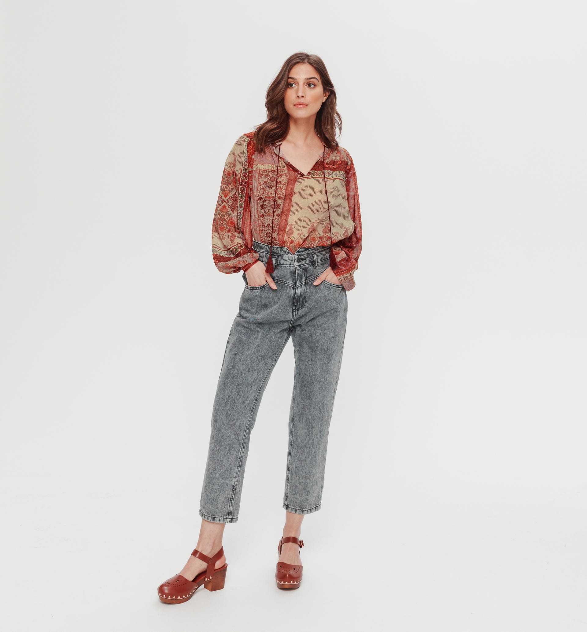 Blusa in voile fantasia