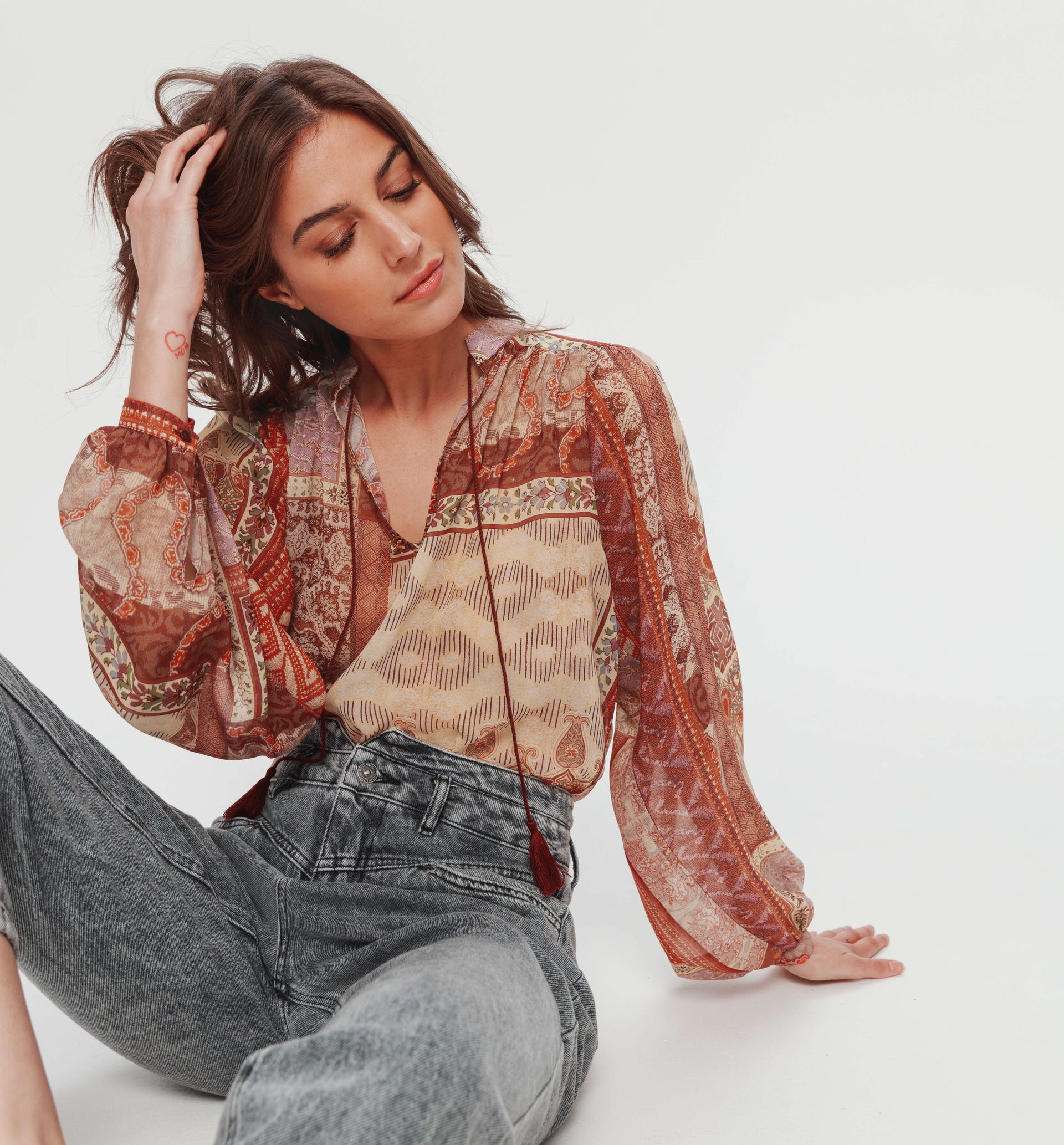 Blusa in voile fantasia