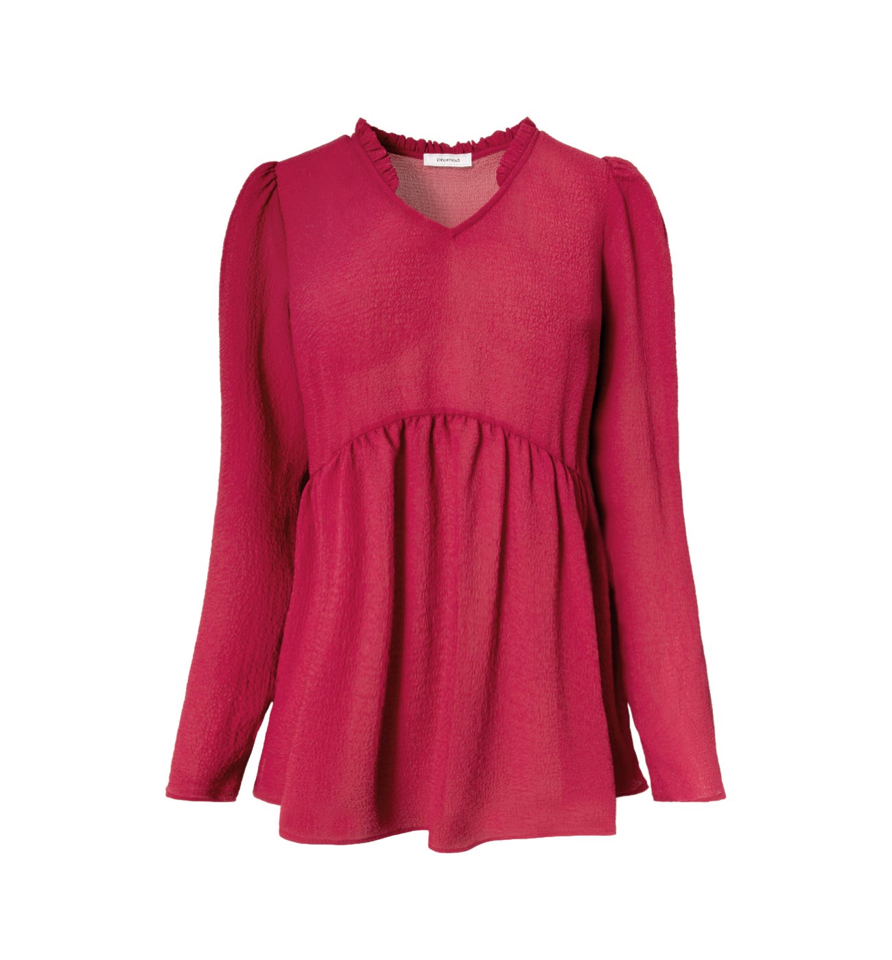 Kreppbluse mit Volantkragen