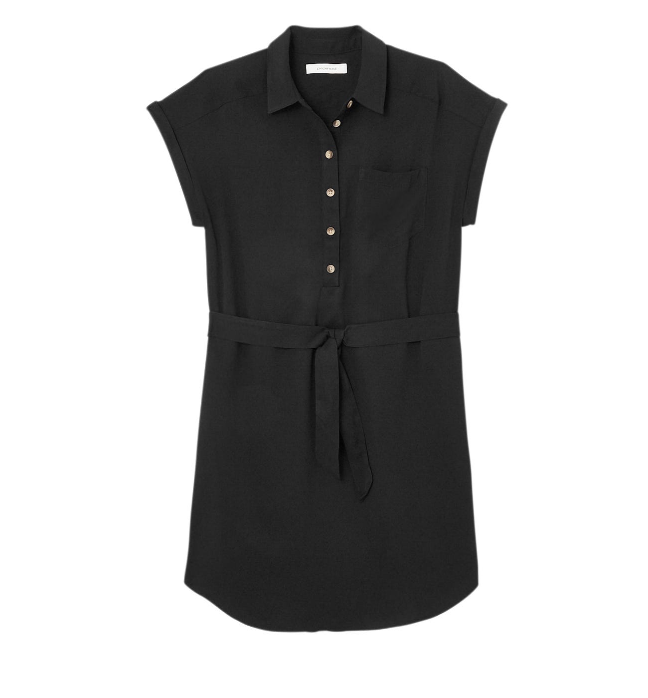Kurzarm-Kleid mit Gürtel