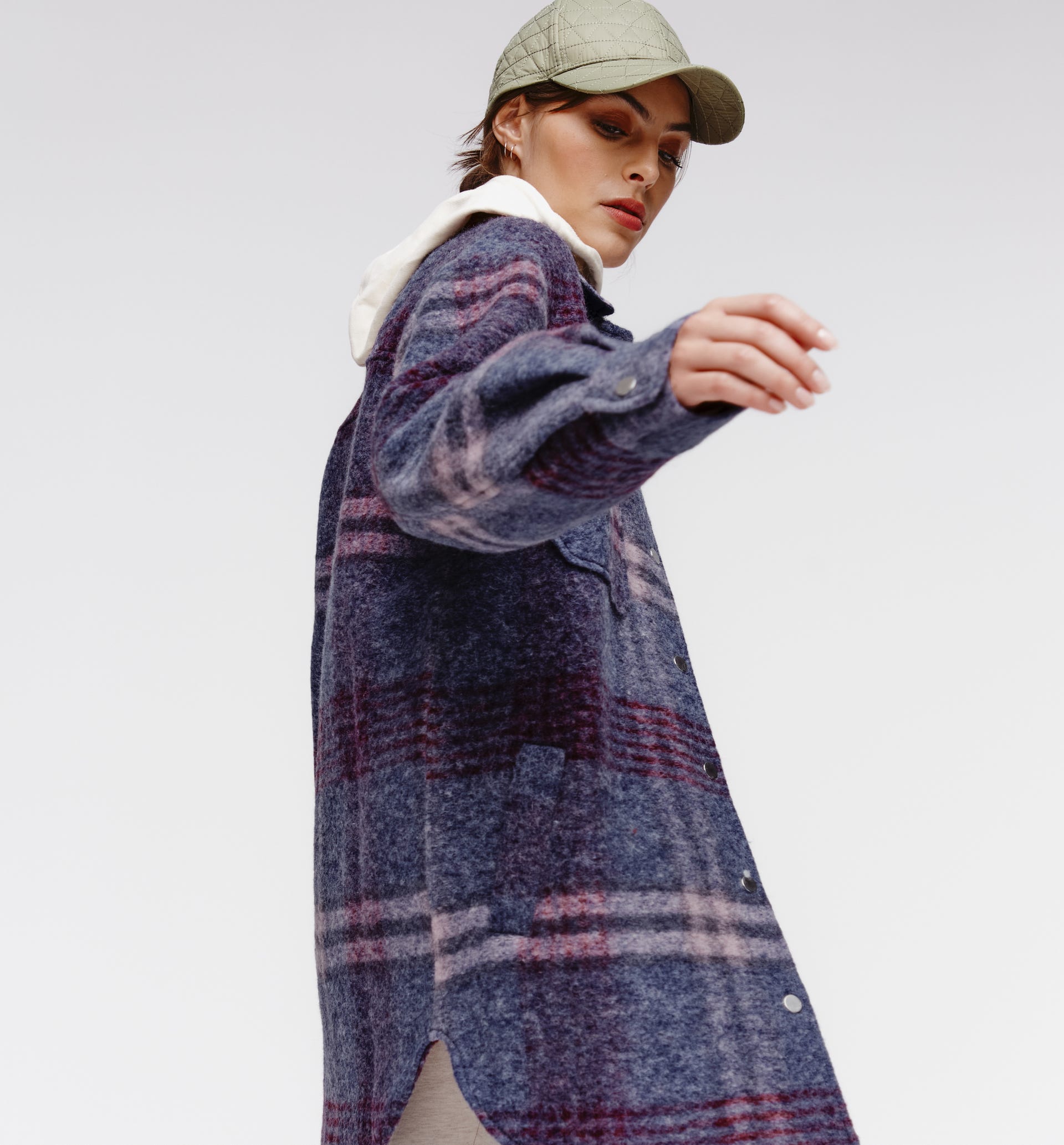 Manteau surchemise en laine