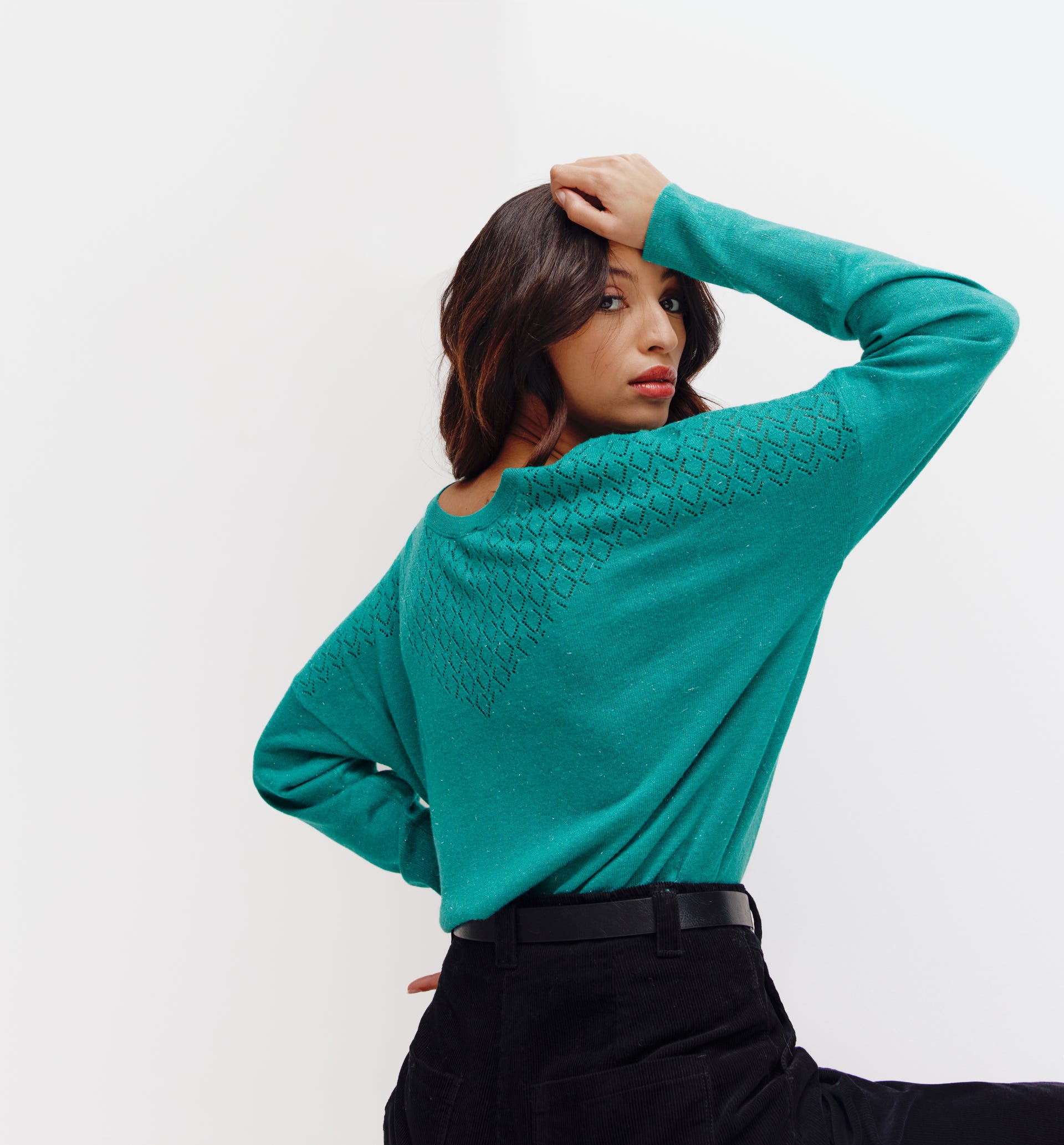 Pullover mit Lochstrickmuster