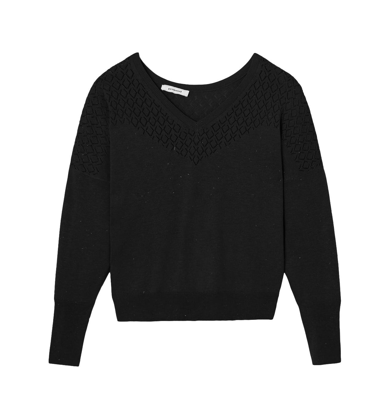 Maglia scollo a V e trafori