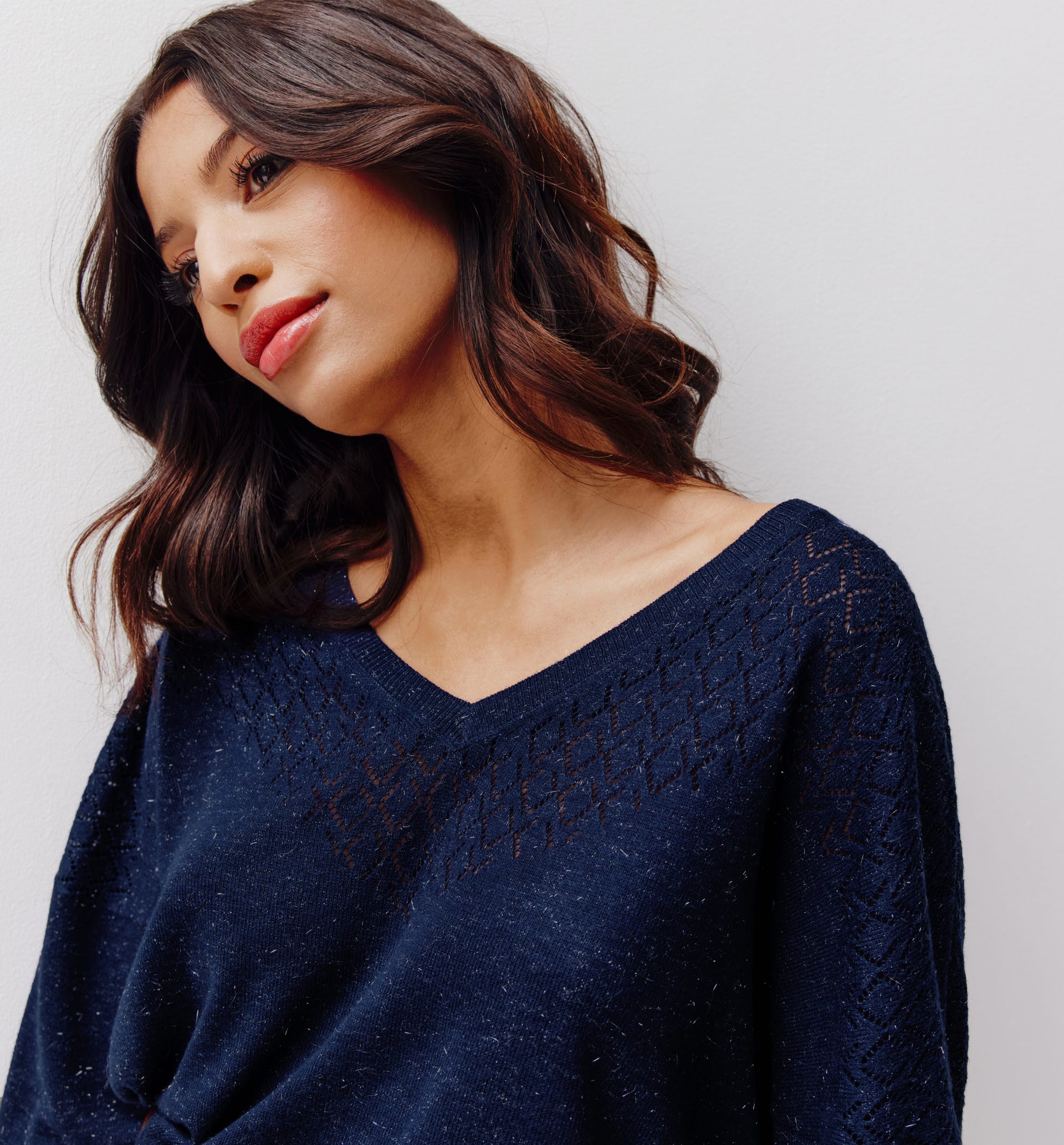 Pullover mit Lochstrickmuster