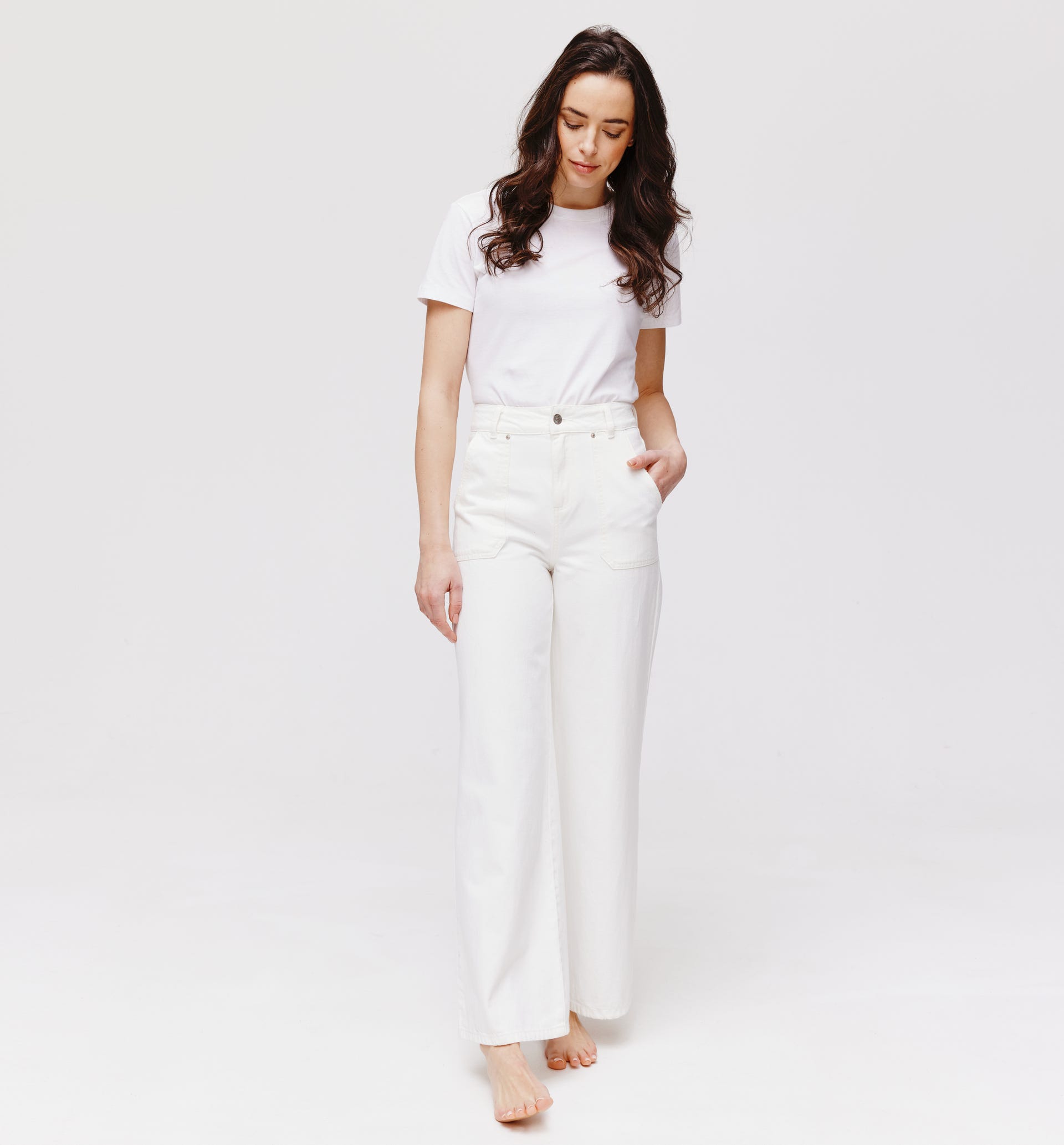 High-waist wideleg jeans