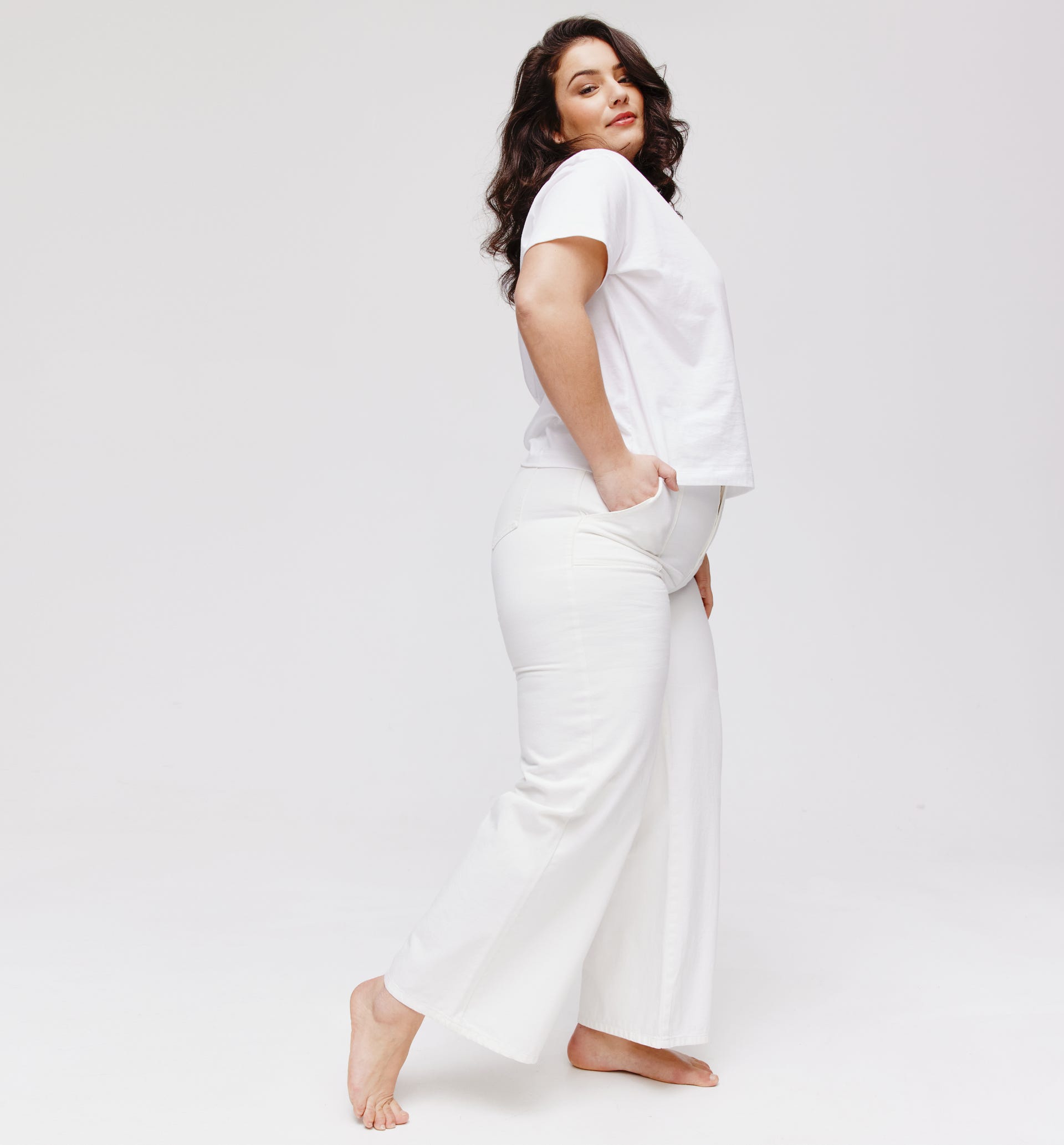 High-waist wideleg jeans