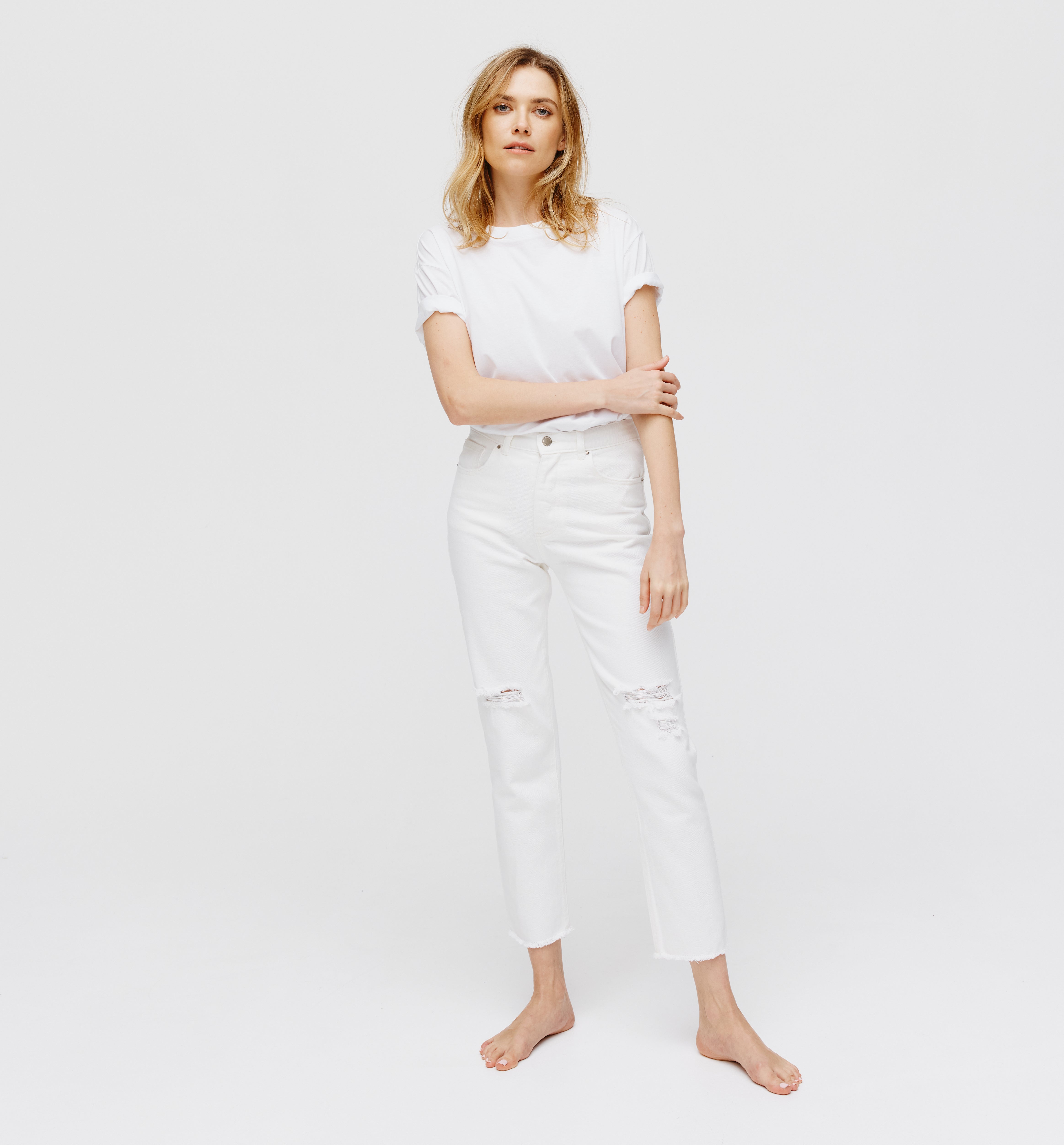 BASILE straight-leg jeans - White
