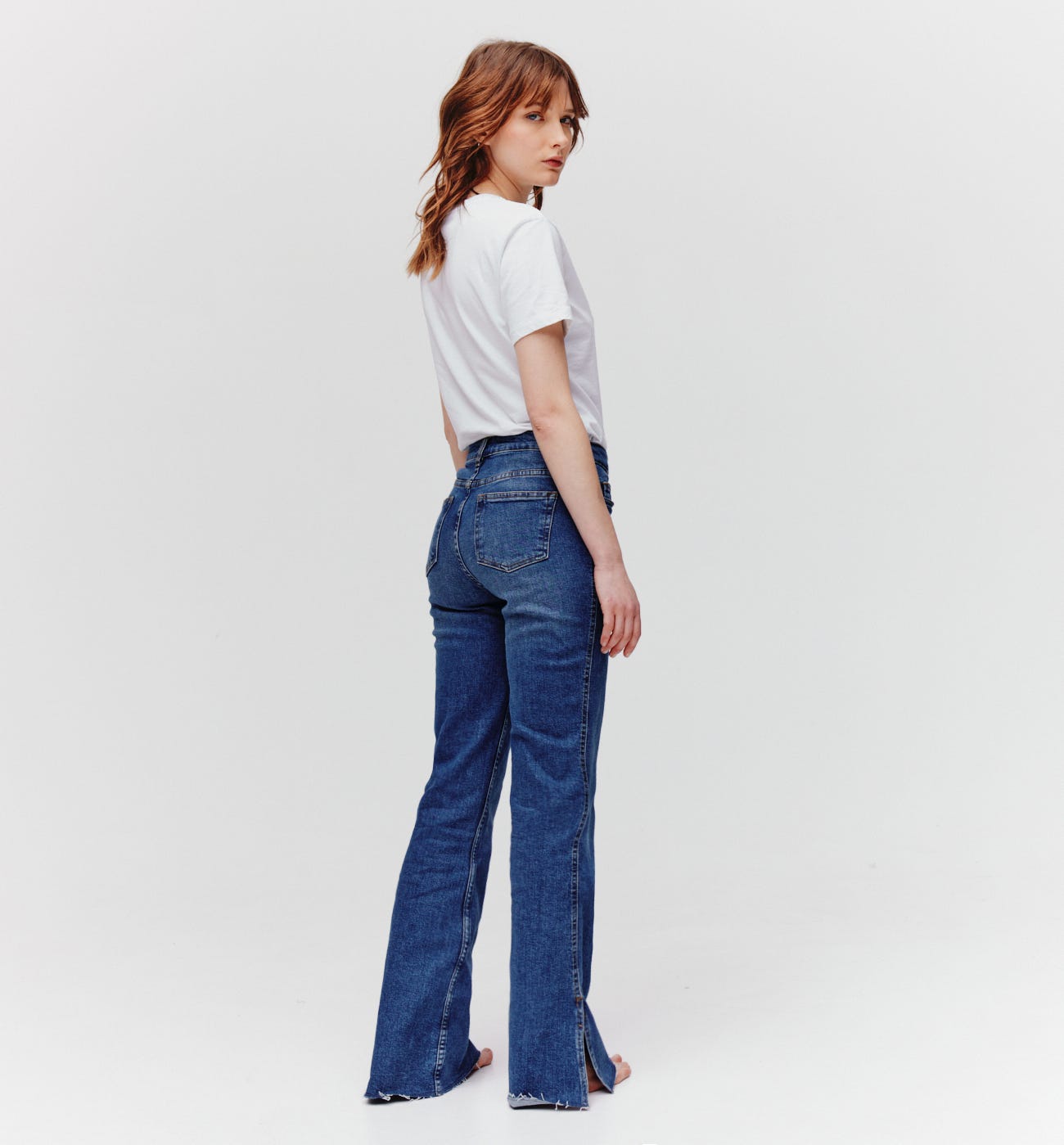 Split Flared Jeans