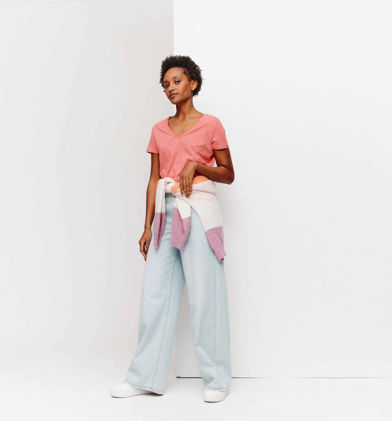 V-neckline top