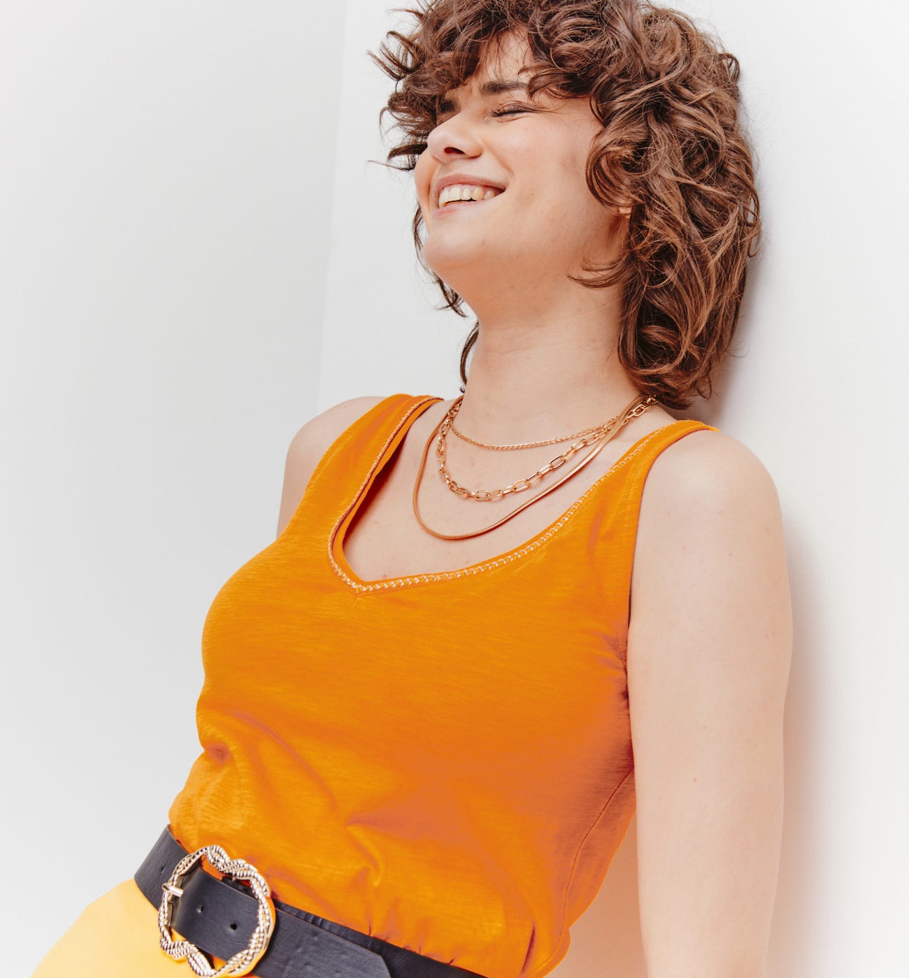 V-neckline sleeveless top