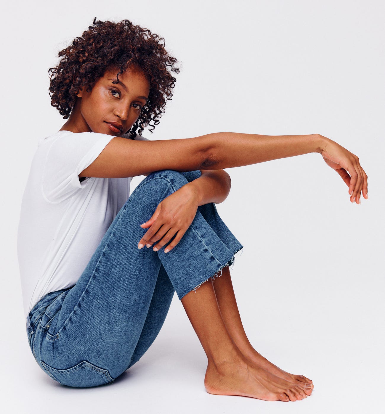 Jean flare raw cut