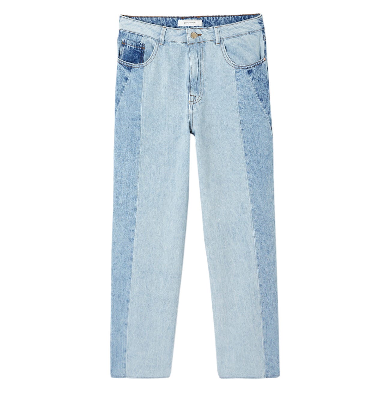 Wideleg patchwork jeans