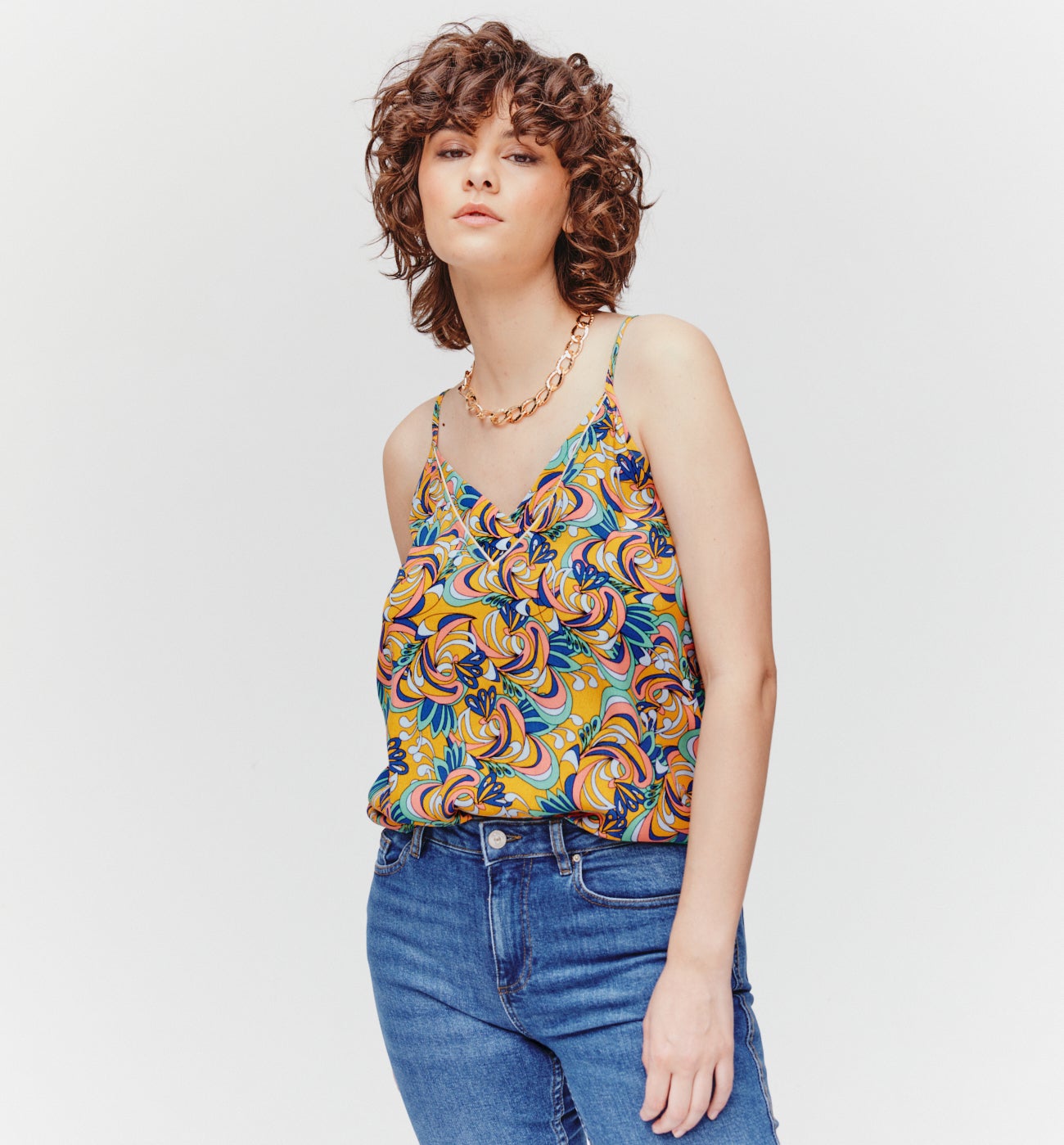 Strappy top - Yellow print
