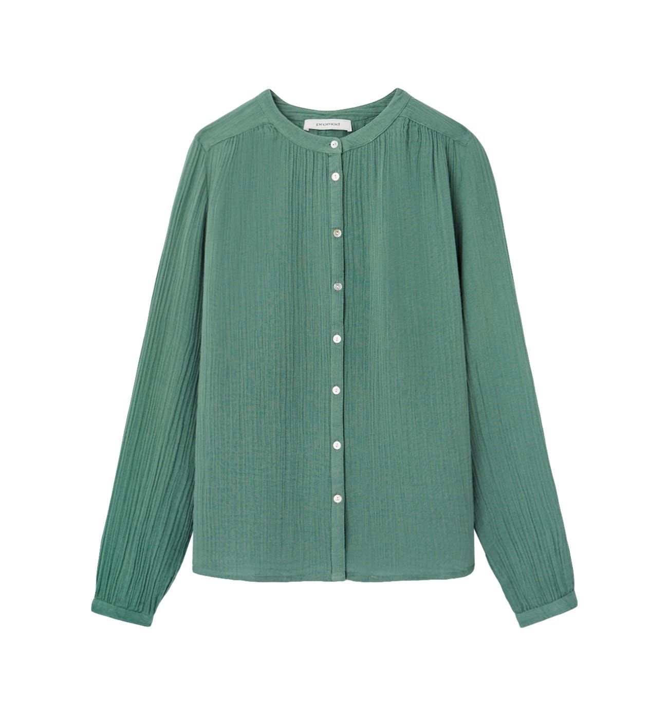 Cotton gauze shirt Grey green