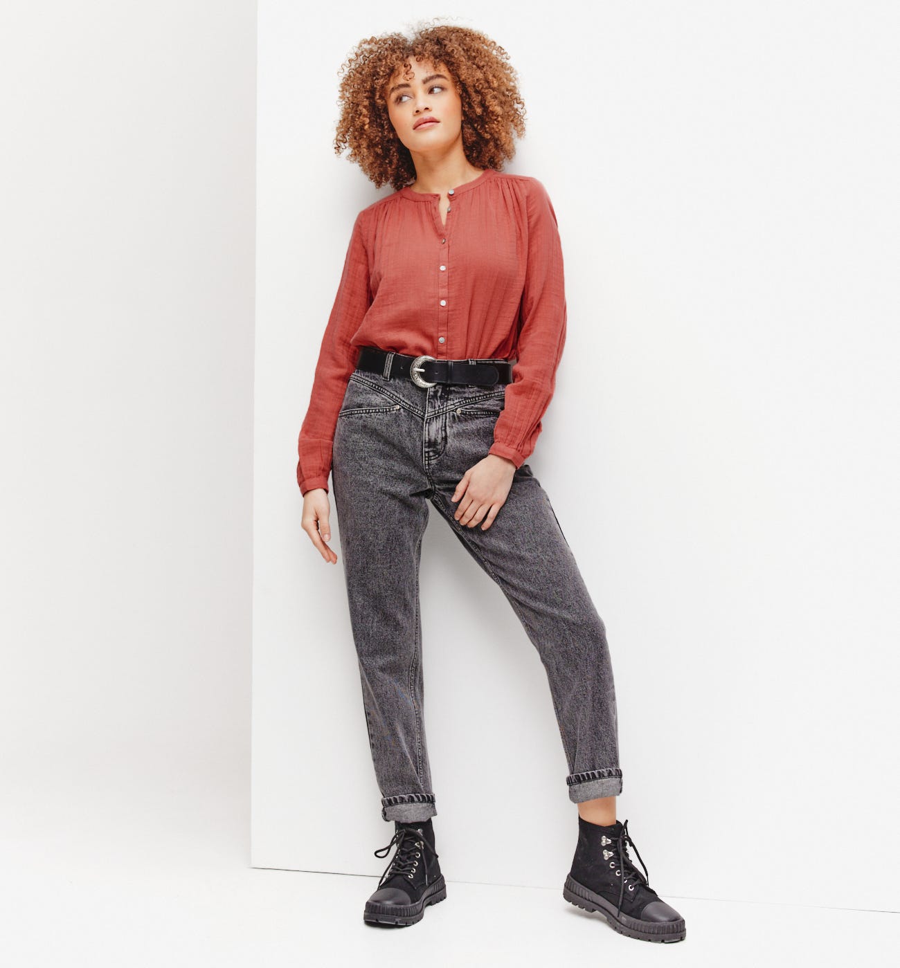 Cotton gauze shirt