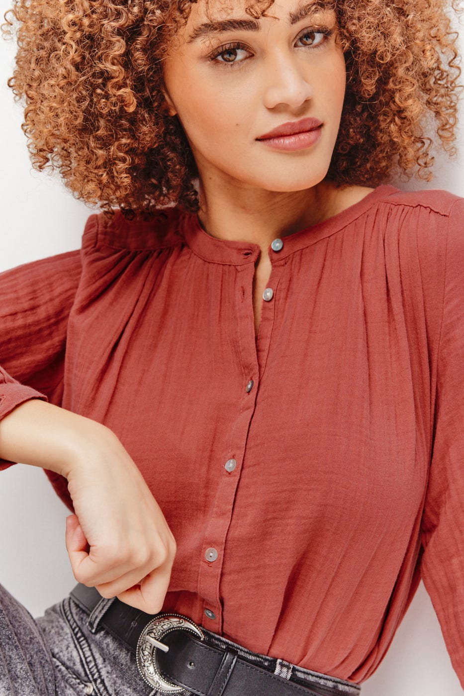 Cotton gauze shirt