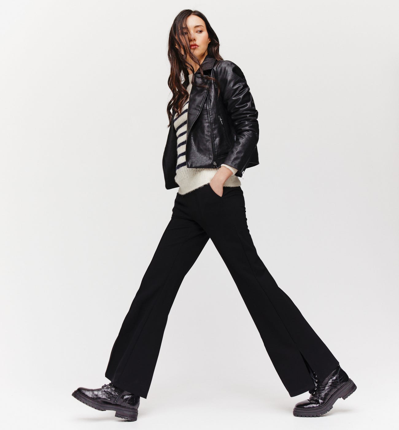 Pantalón ancho de punto
