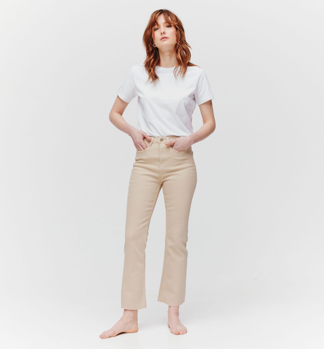 Flared short jeans