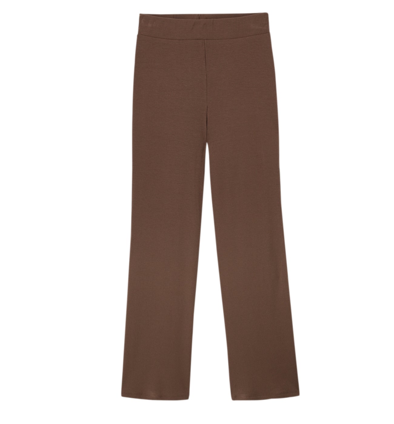 Ribbed jersey trousers - Chestnut brown