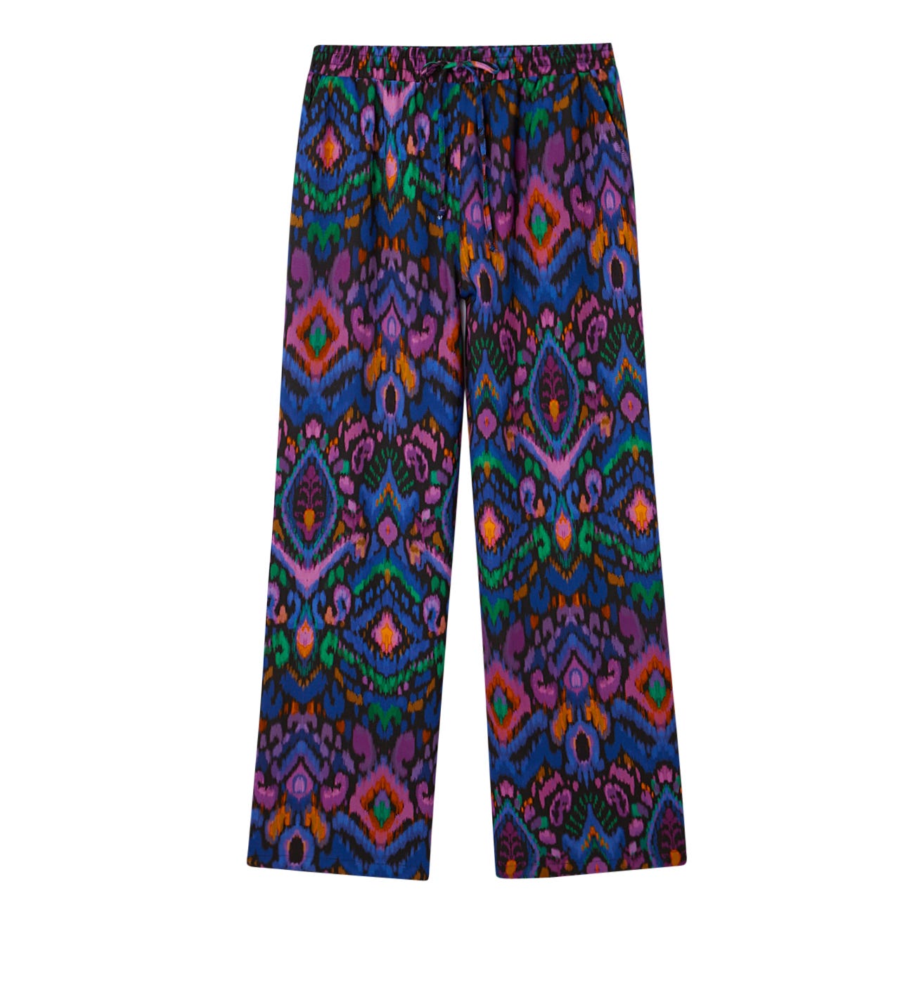 Wideleg ikat pattern trousers