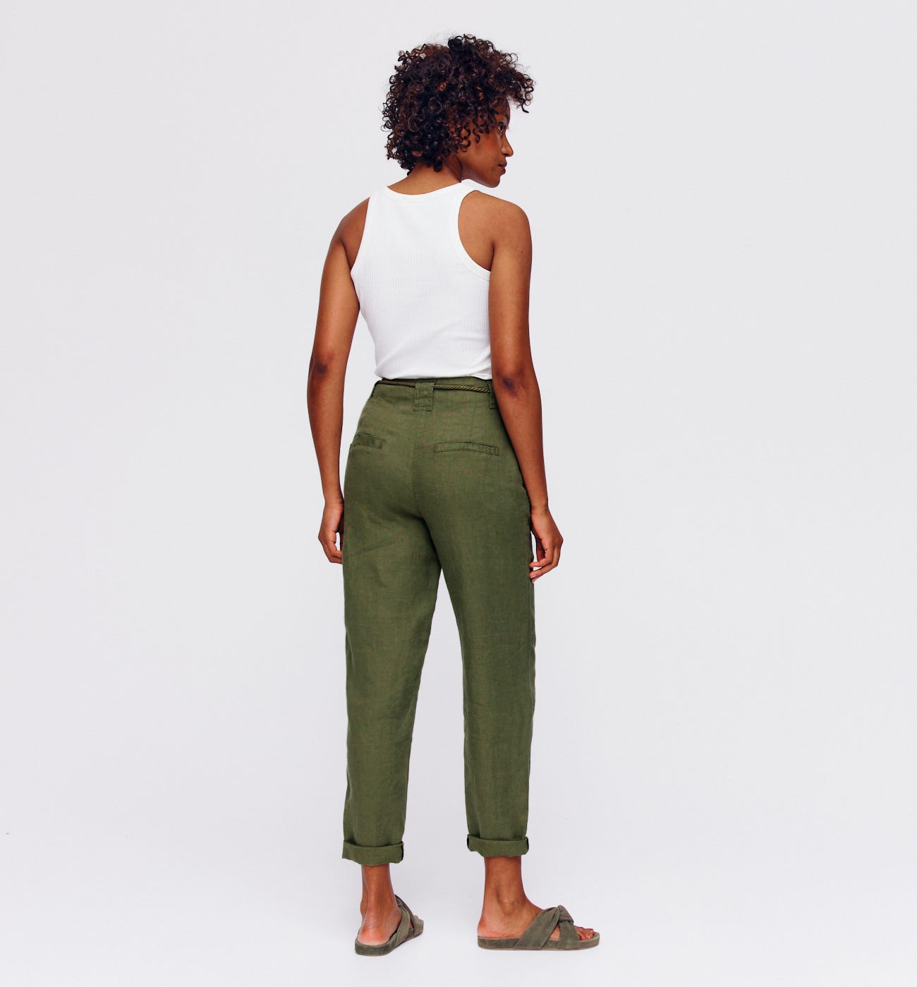 Pantalón de lino talle alto