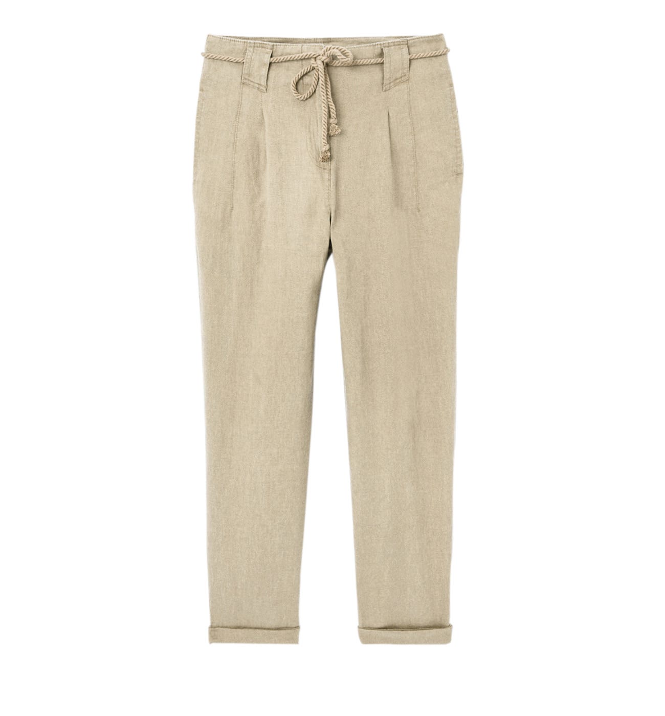 Pantaloni in lino a vita alta