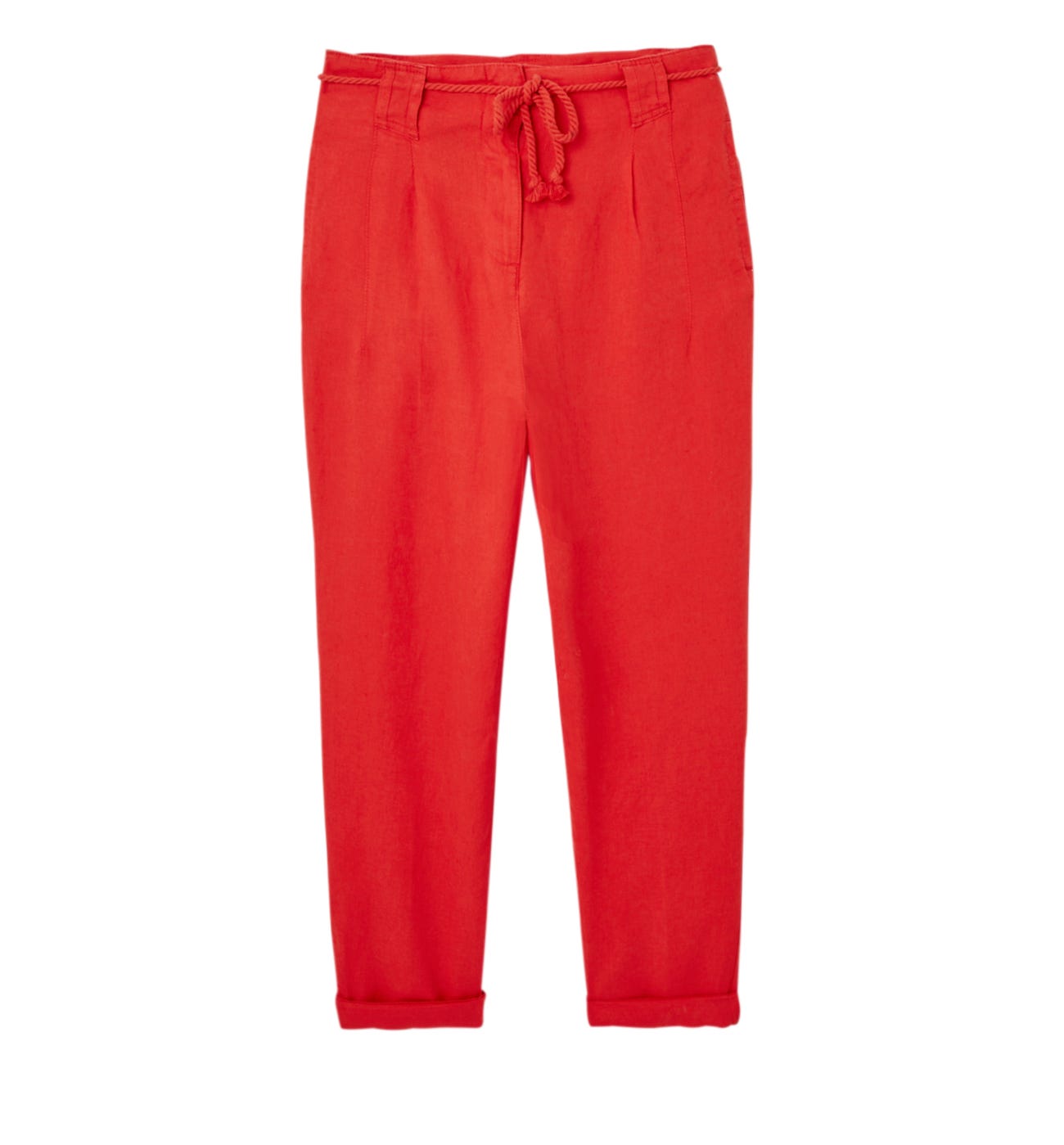 Linen high-waist trousers