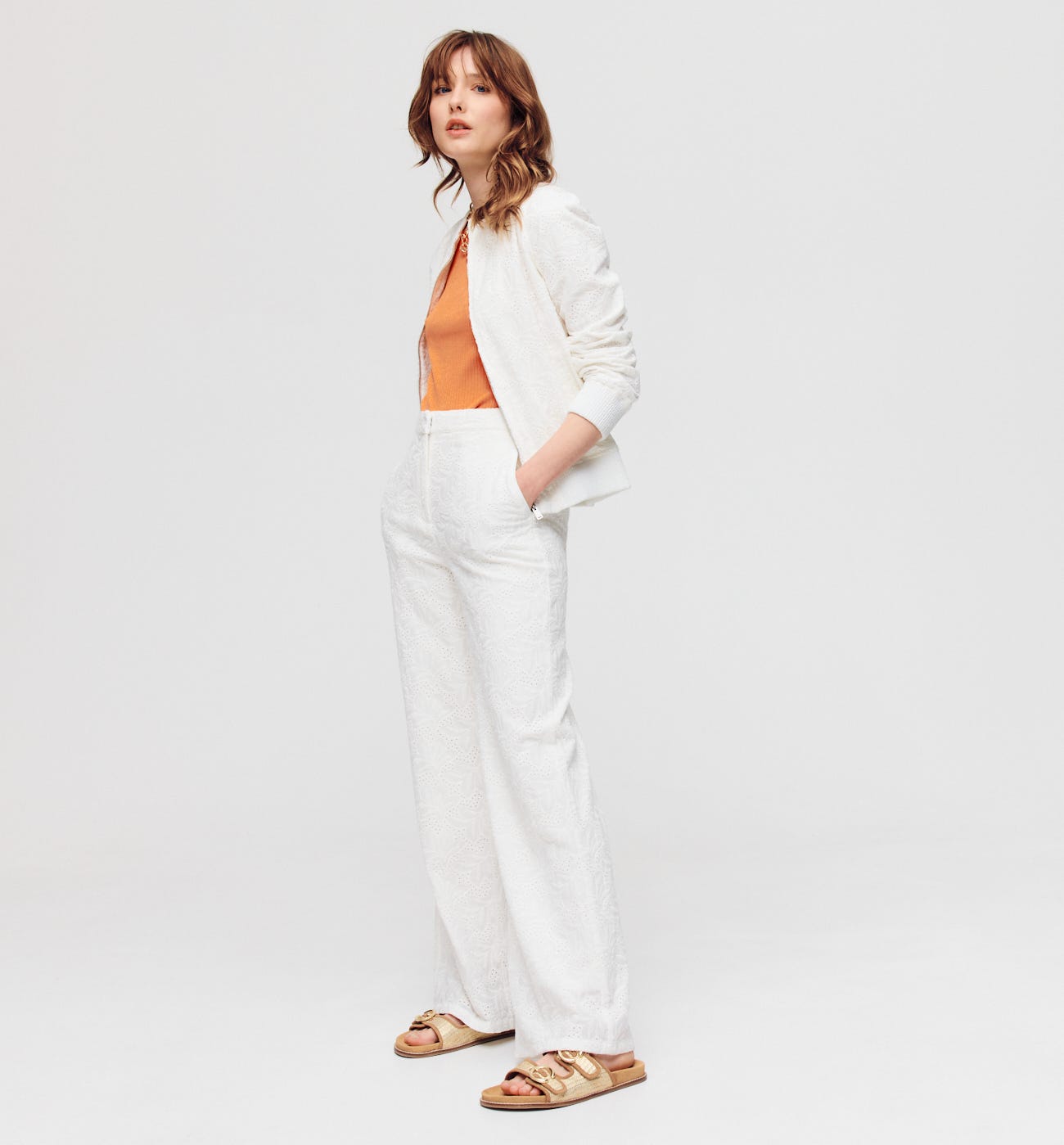 Broderie anglaise trousers