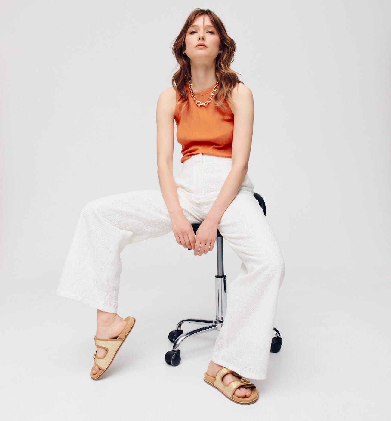 Broderie anglaise trousers