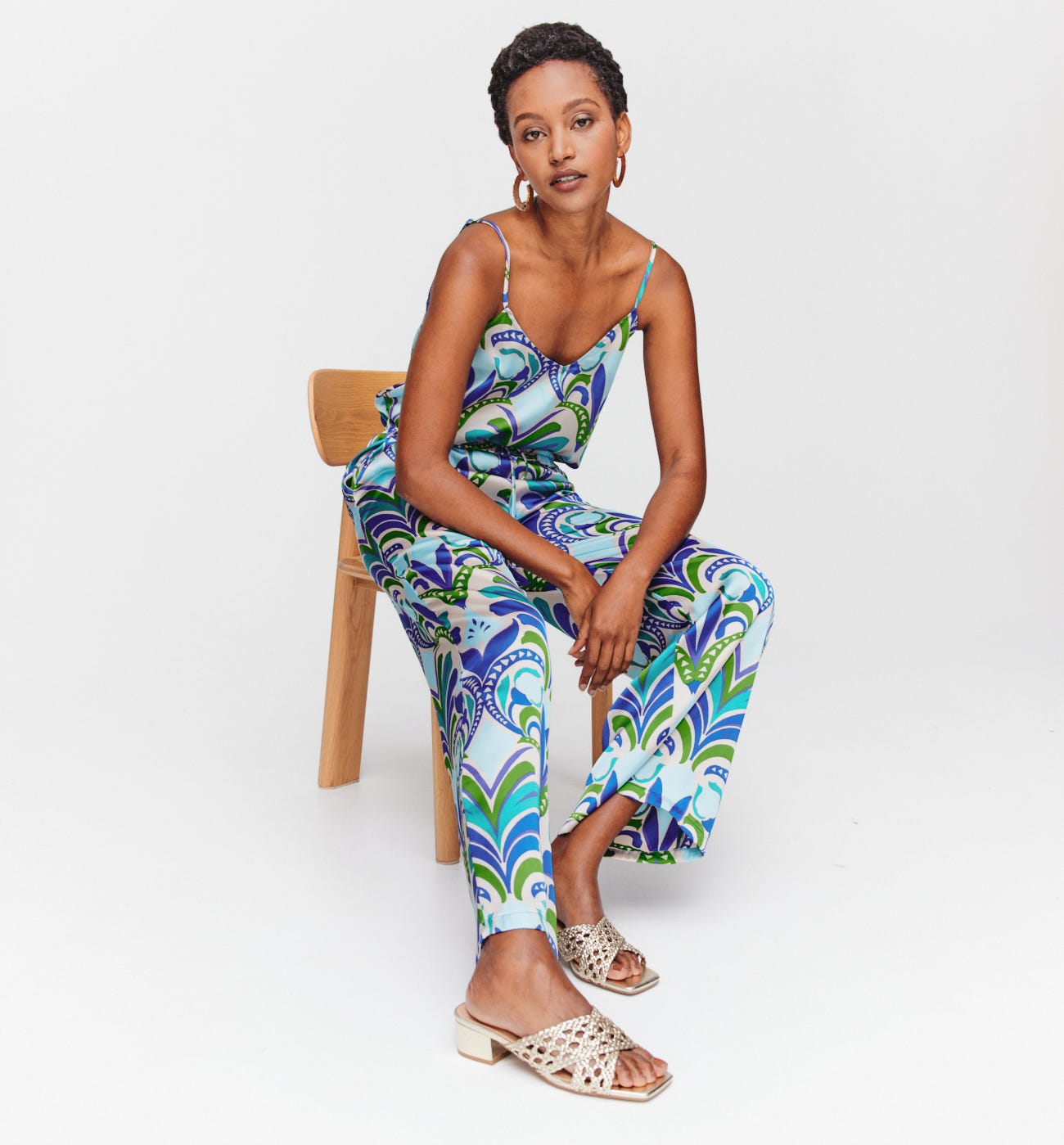 Silky patterned trousers