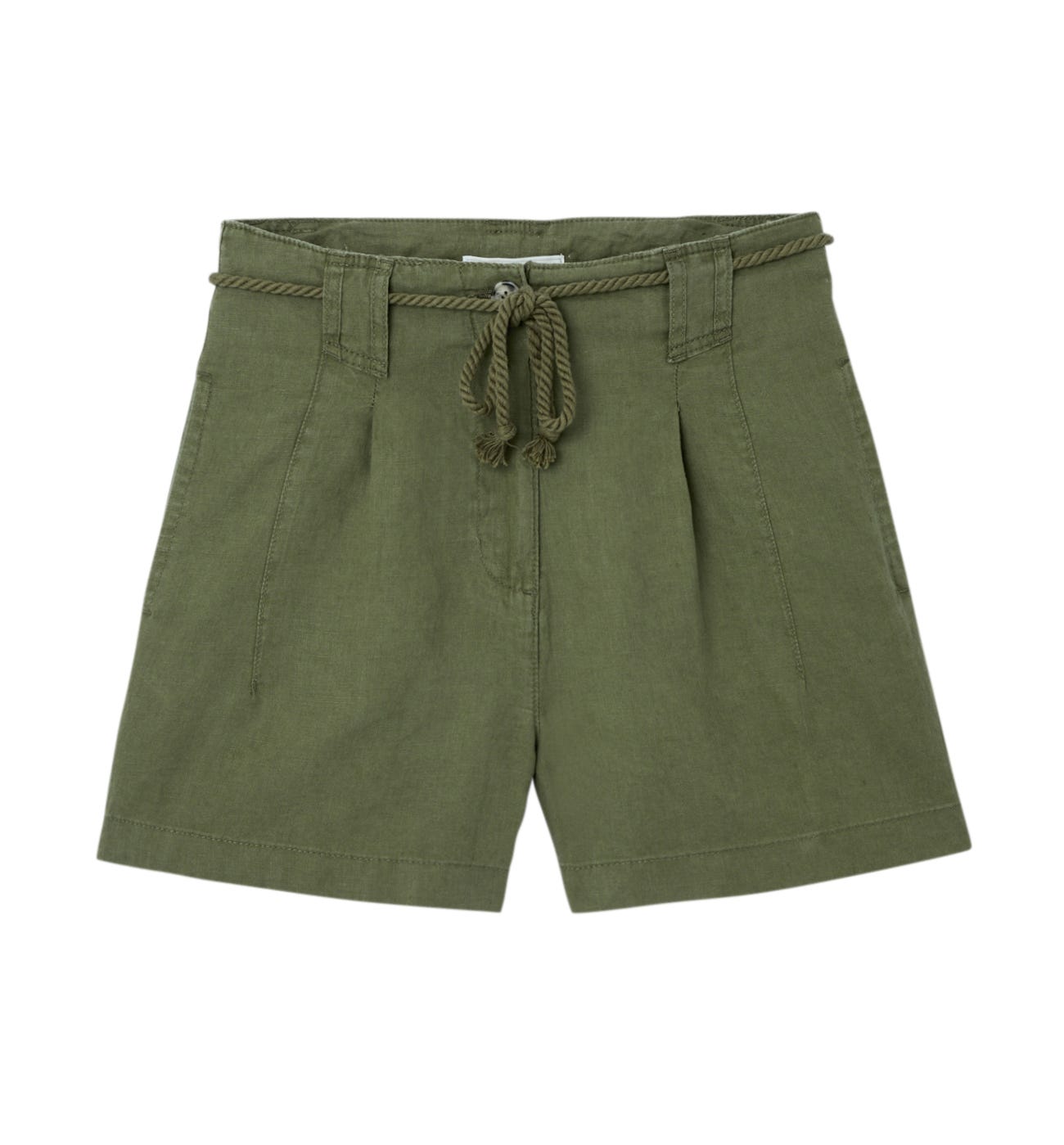 Linen high-waist shorts
