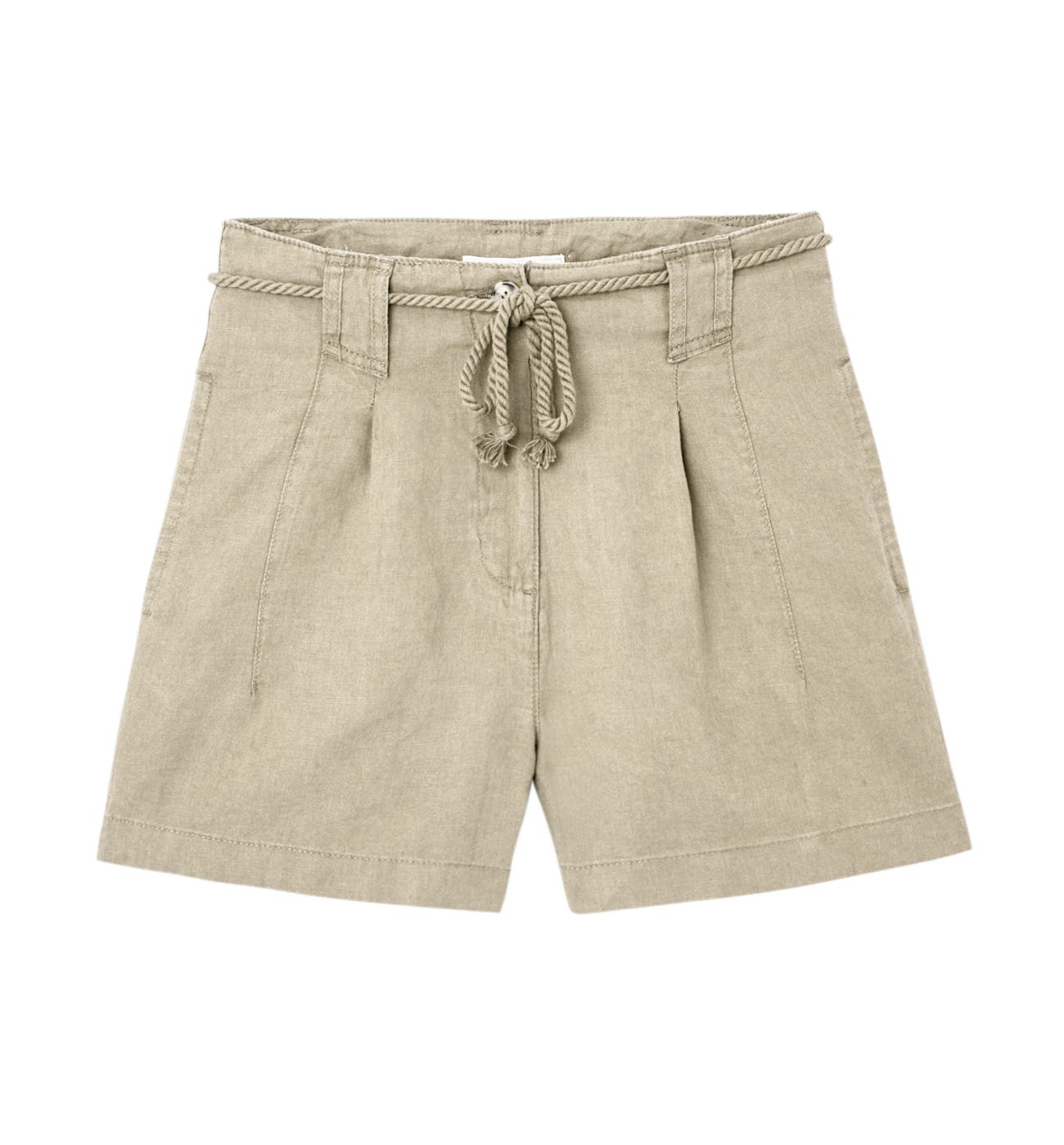 High Waist-Shorts aus Leinen