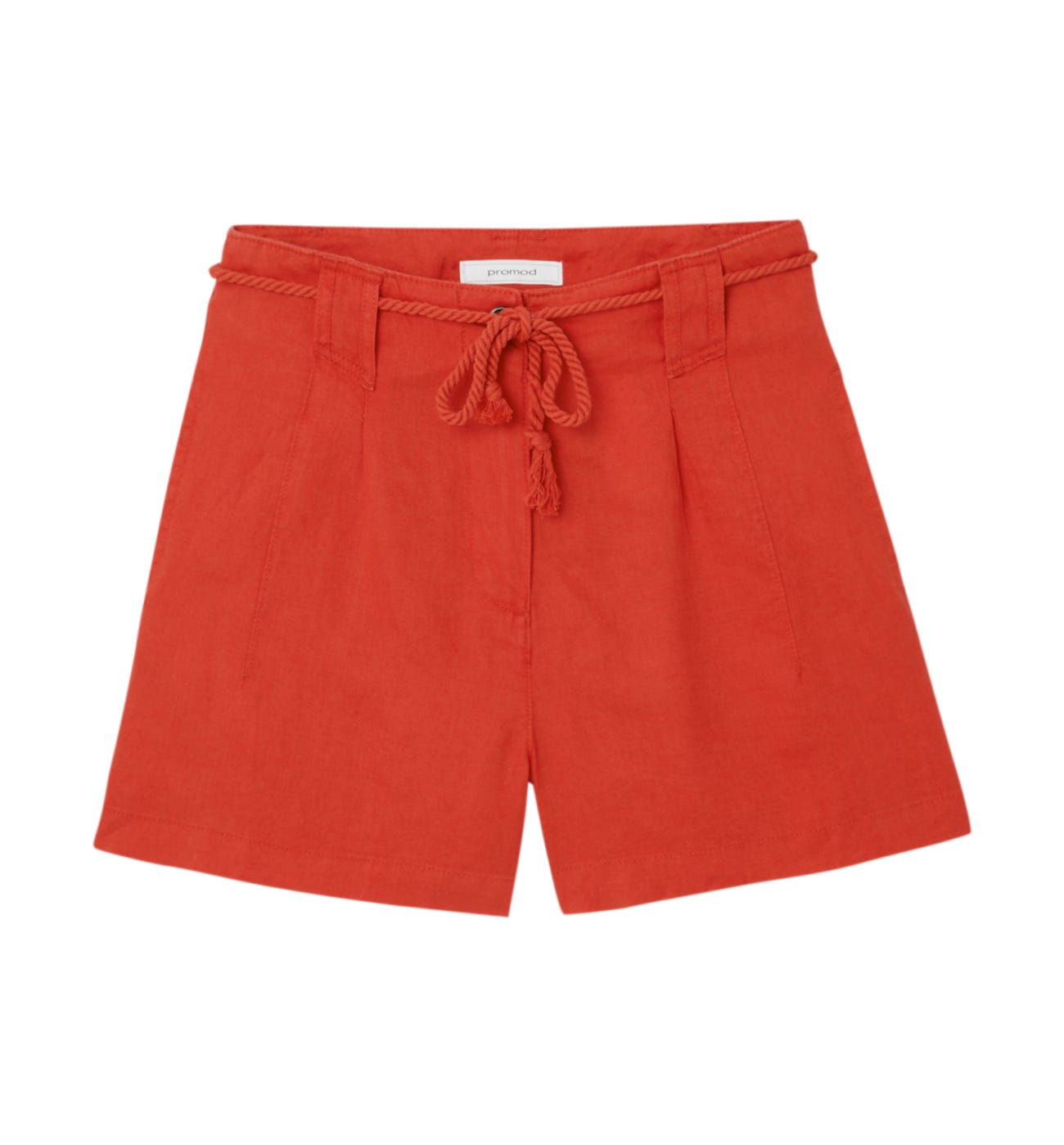 High Waist-Shorts aus Leinen