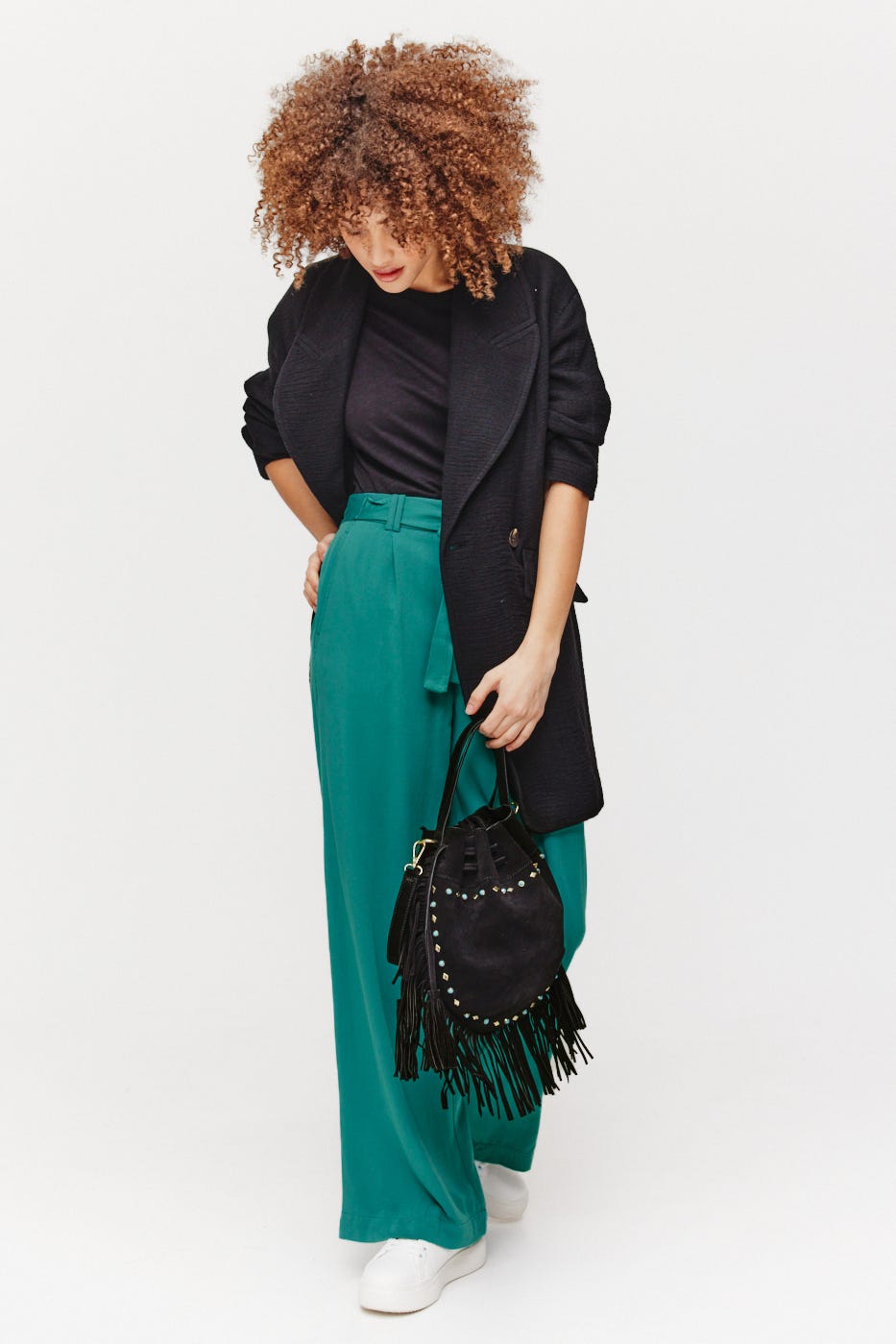 High waist wideleg trousers