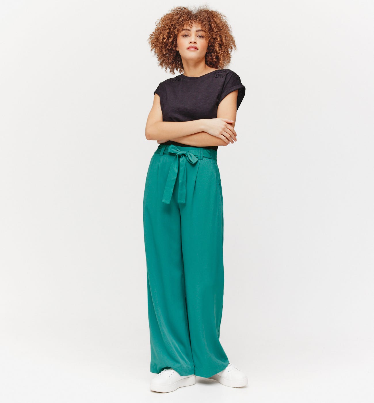High waist wideleg trousers