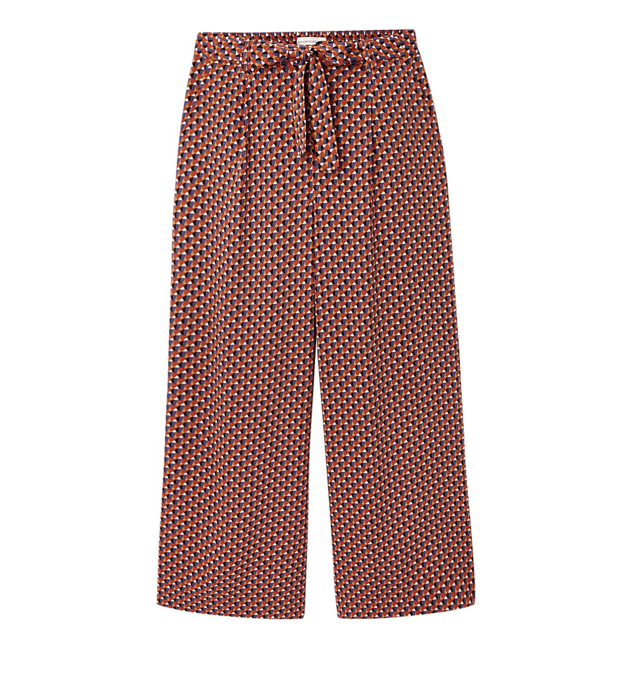 Pantalon large taille haute