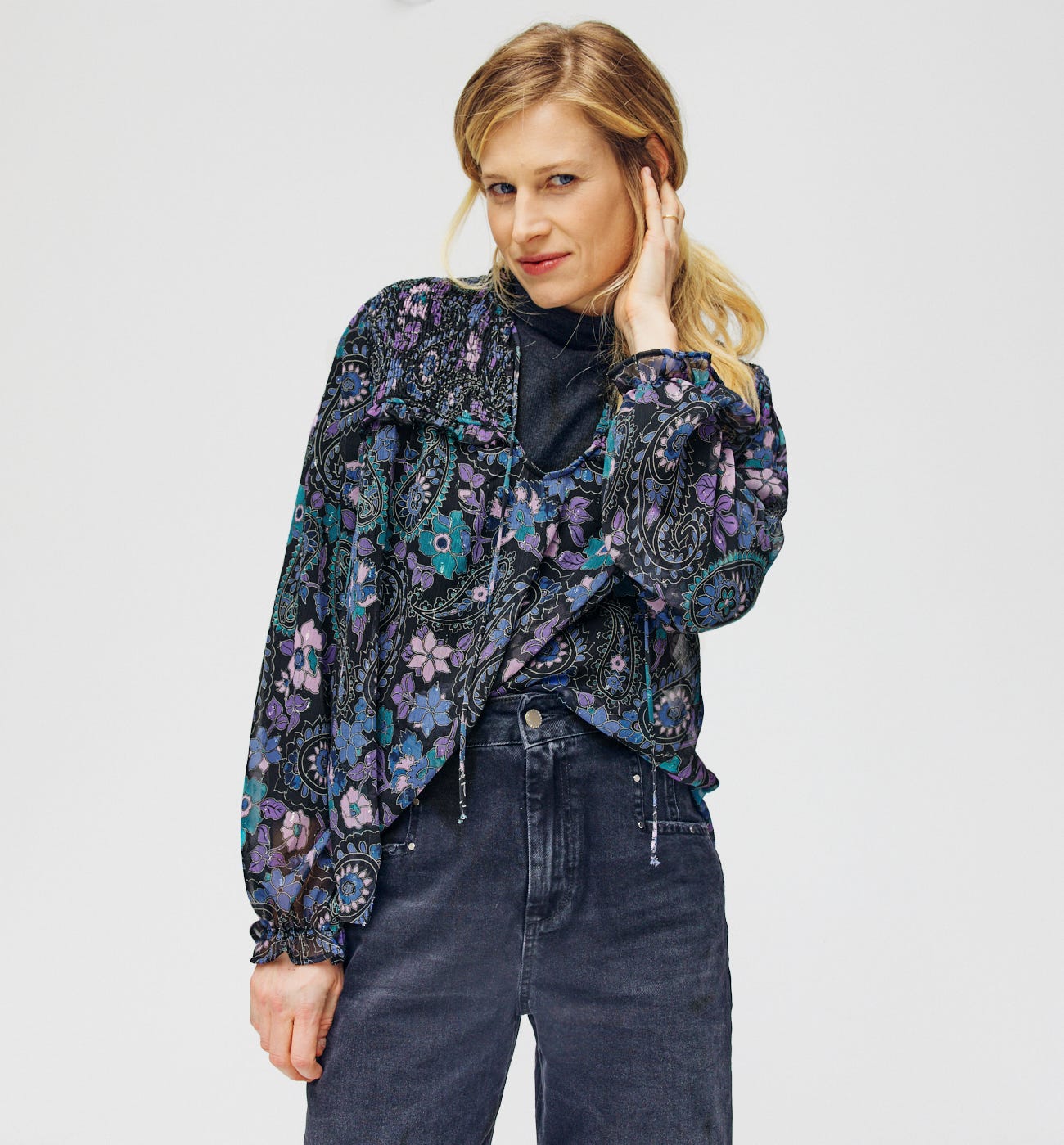 Blusa fruncidos gasa