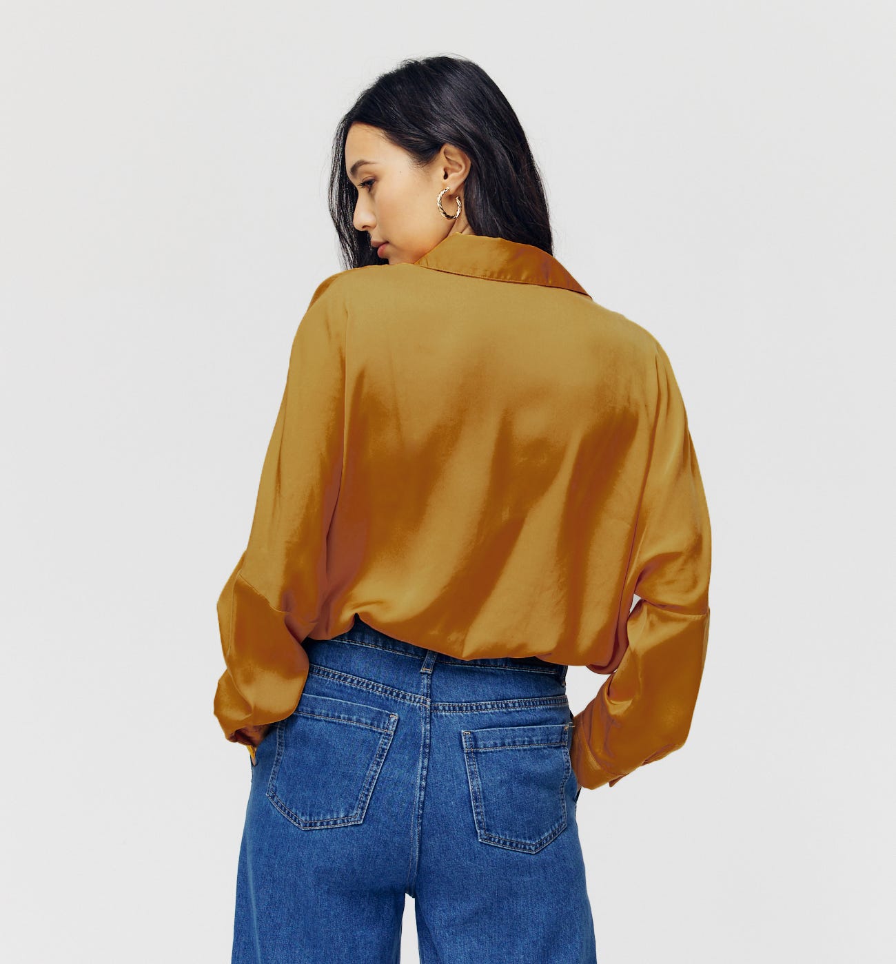 Seidige Oversize-Bluse