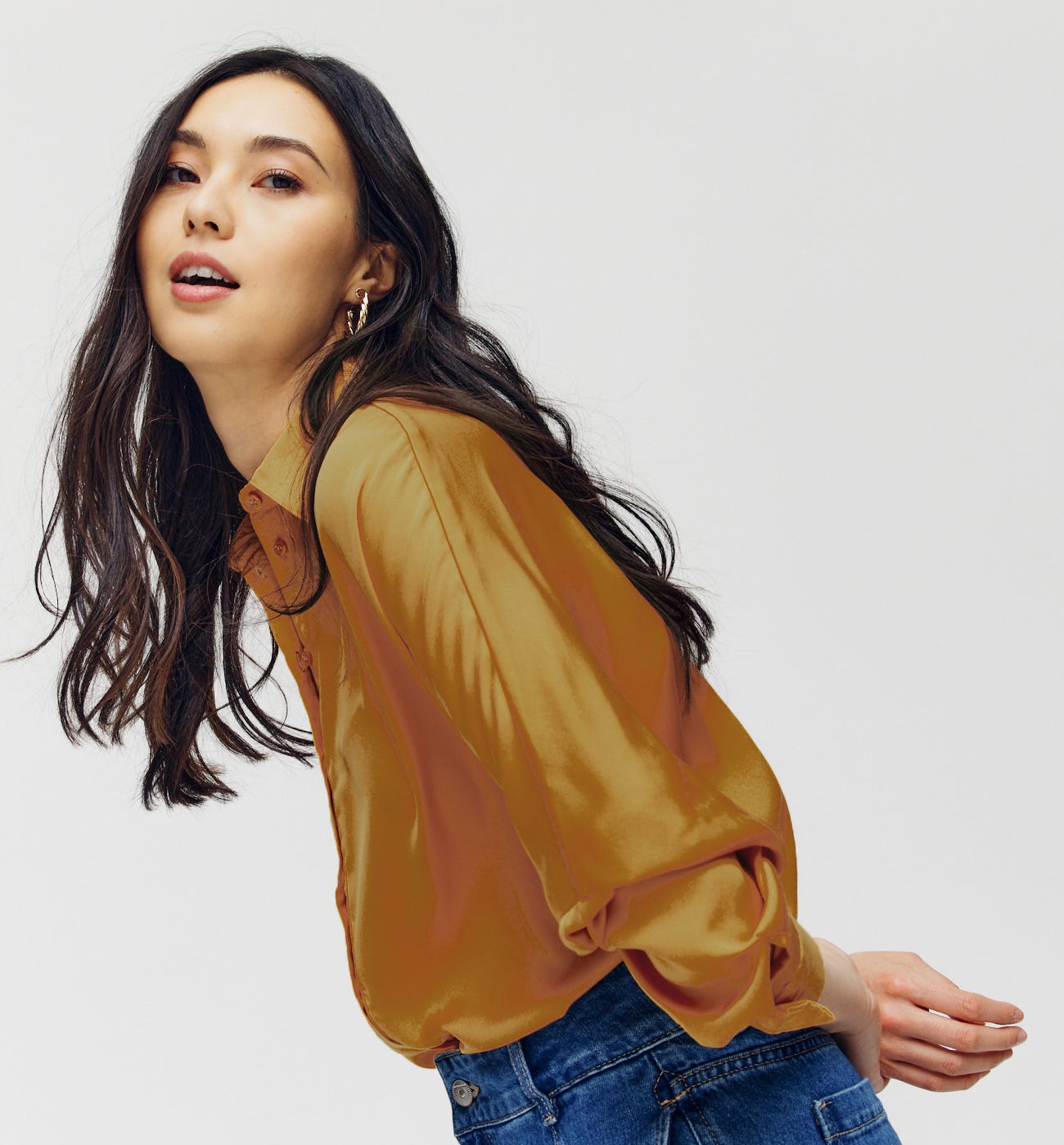 Seidige Oversize-Bluse