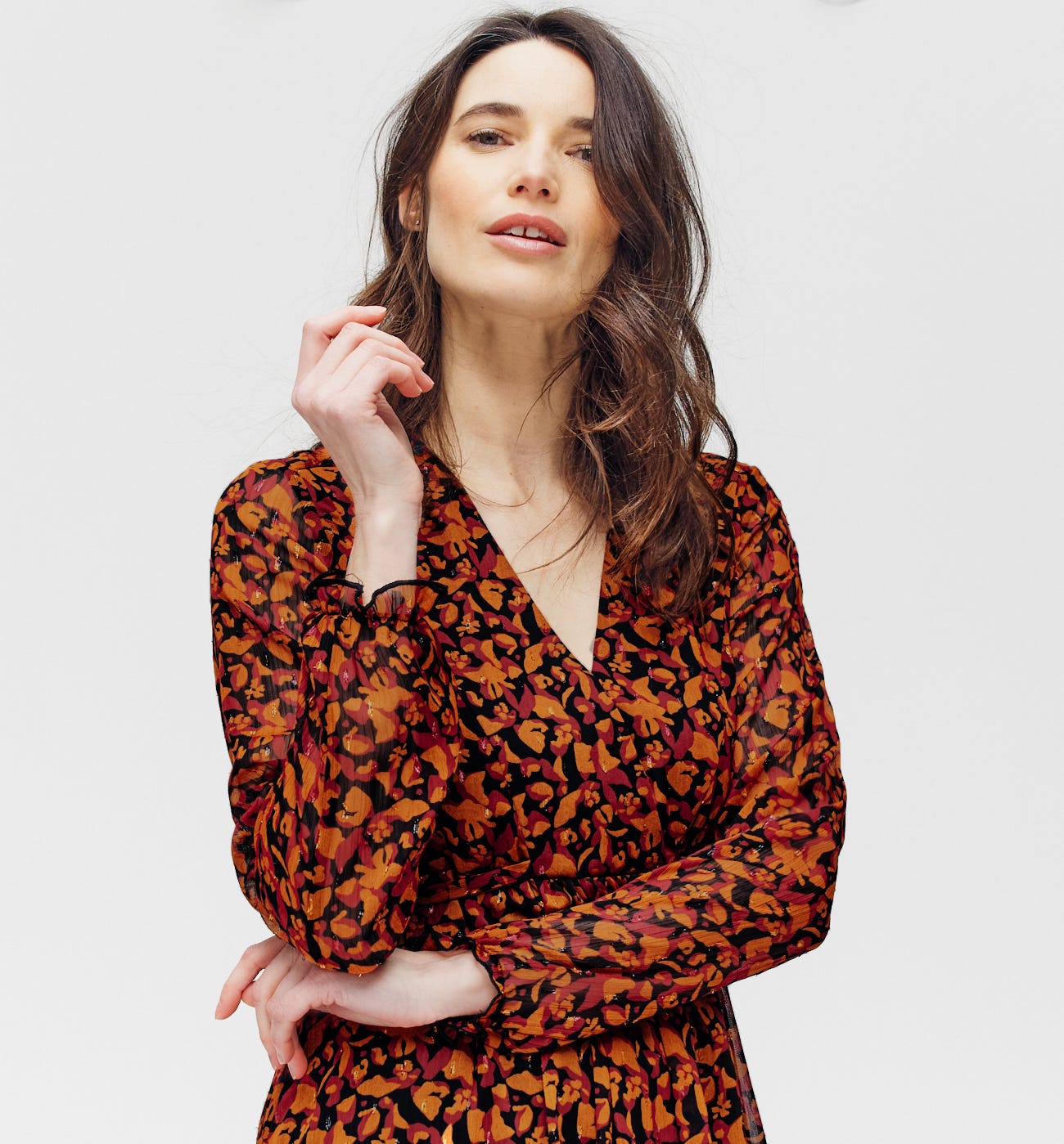 Robe en voile imprimé Femme