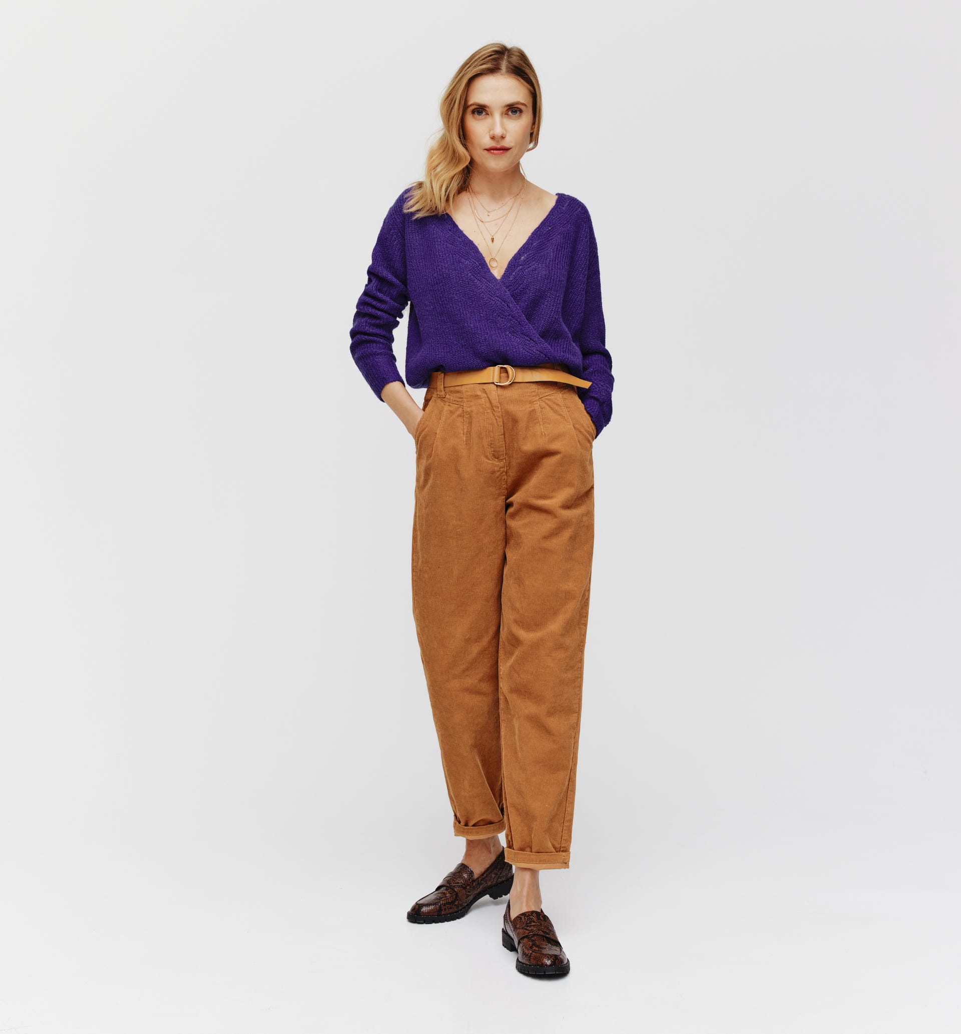 Pullover in Wickeloptik