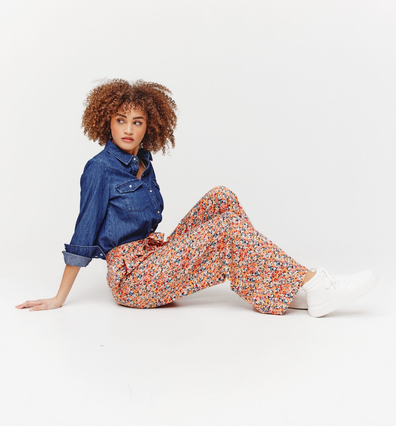 High waist wideleg trousers