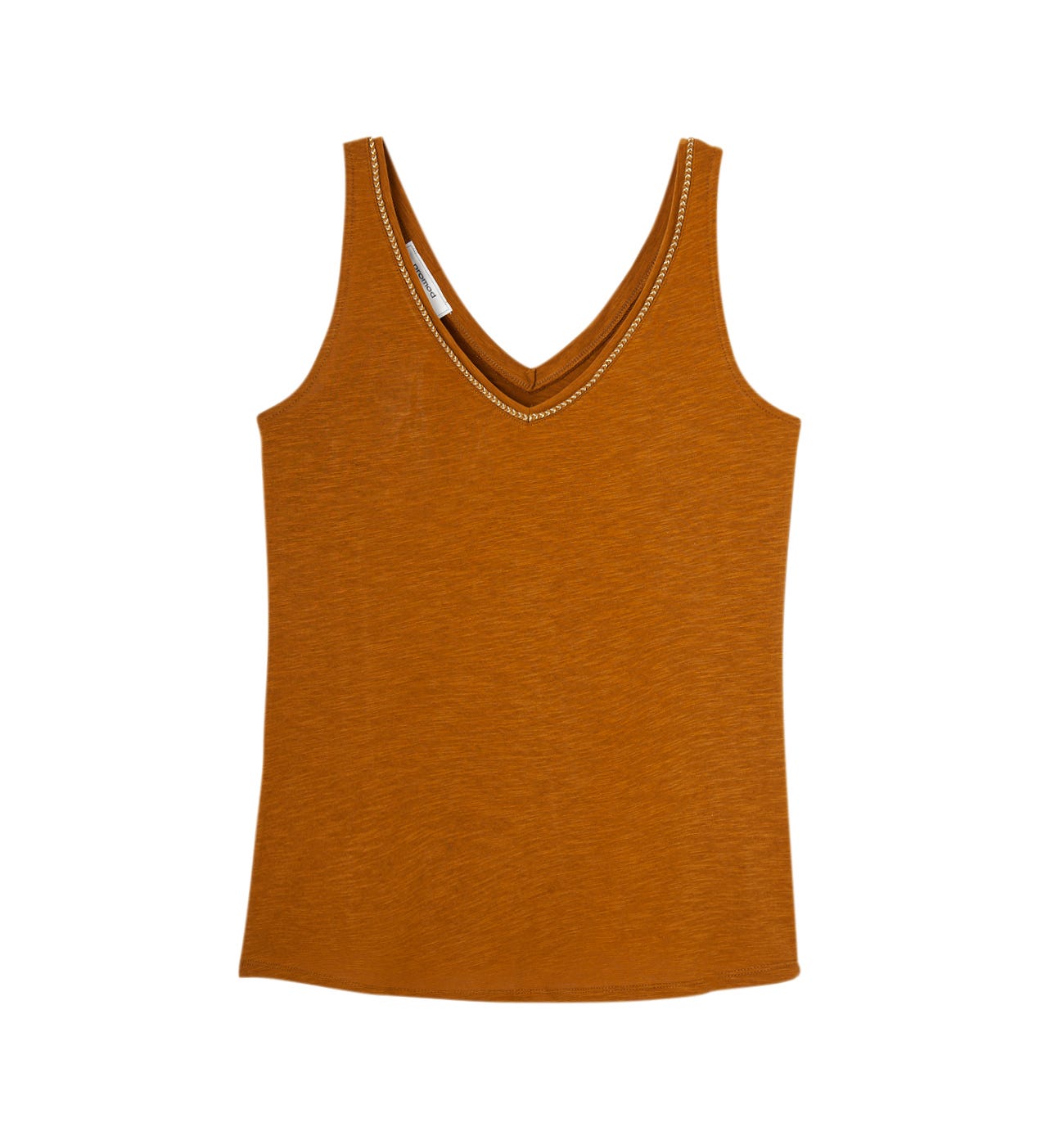 V-Tanktop mit Glanzborte