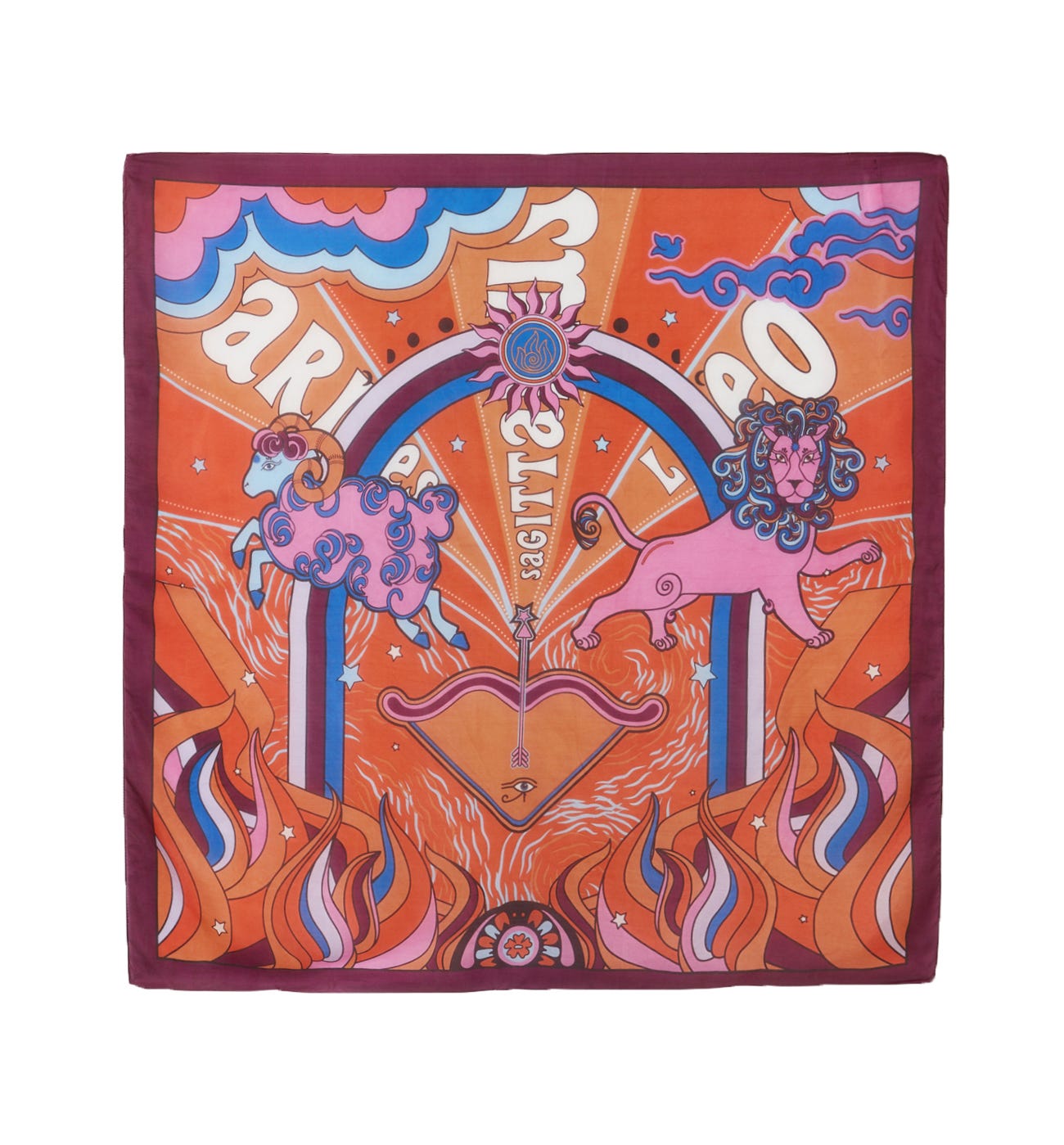 Foulard en soie Signes de feu
