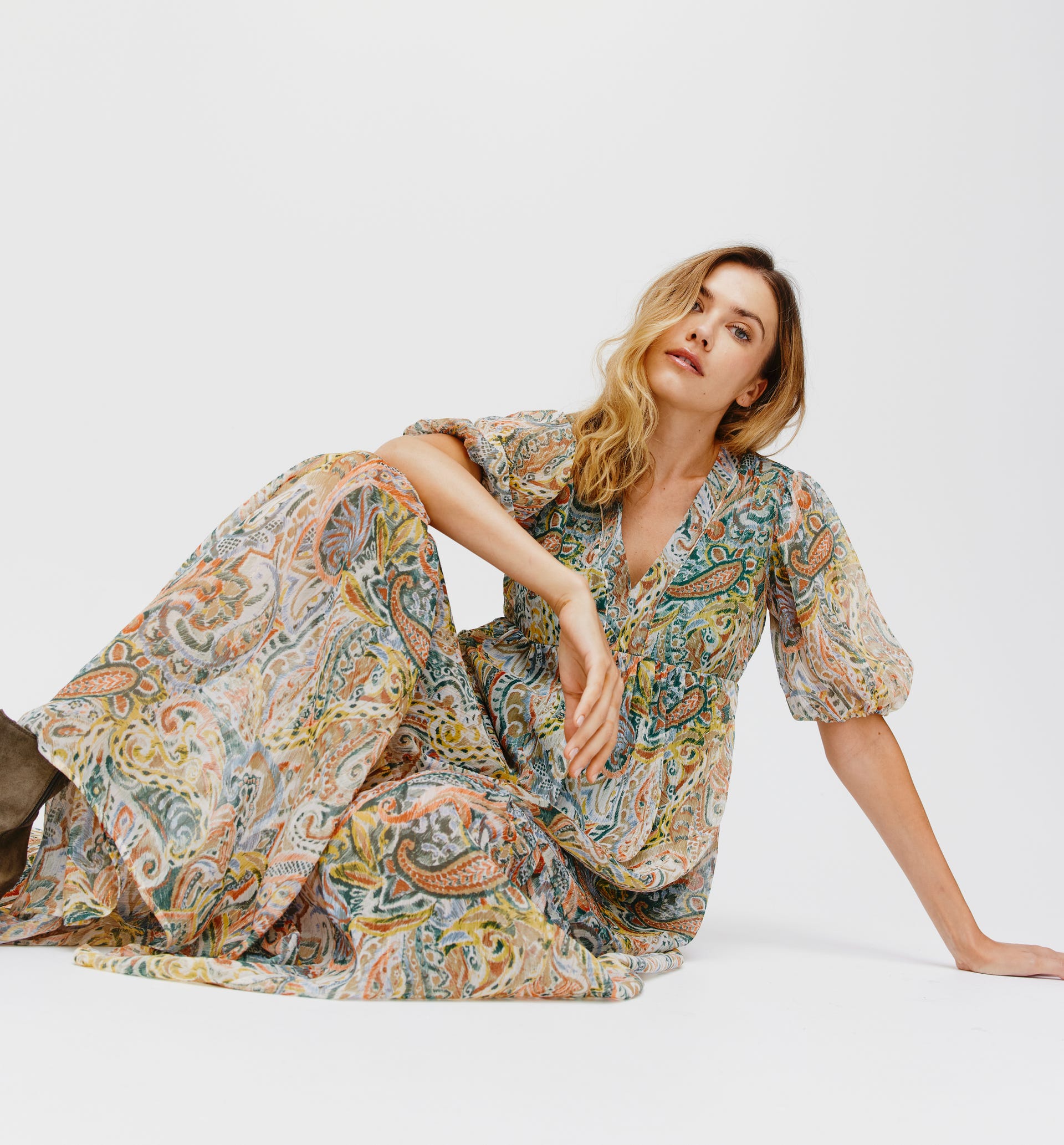 Long patterneed dress