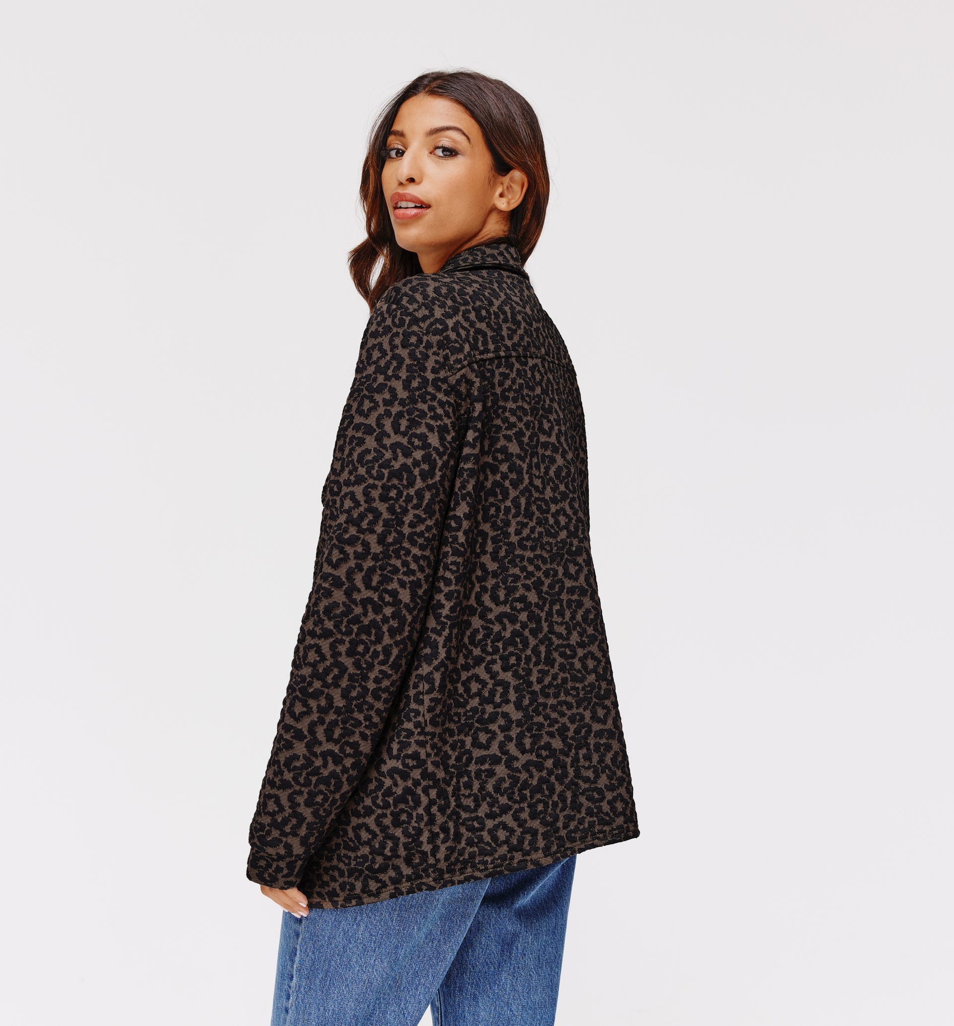 Veste surchemise motif léopard